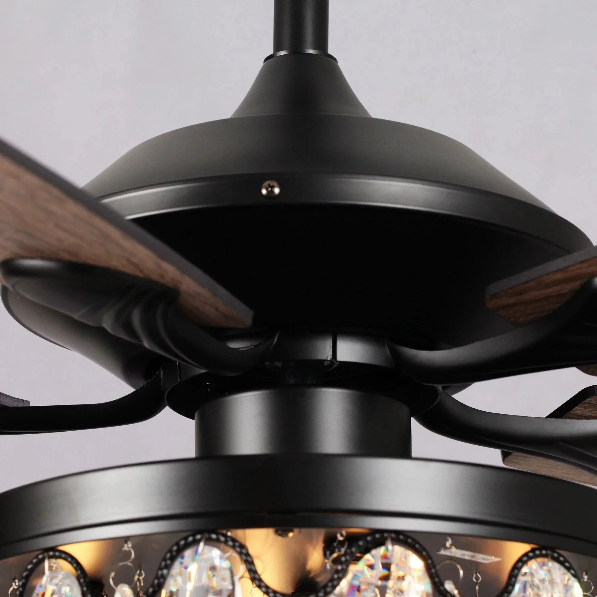 Parrot Uncle 52-Inch Berkshire Modern Downrod Mount Reversible Crystal Ceiling Fan with Lighting and Remote Control - Image 14