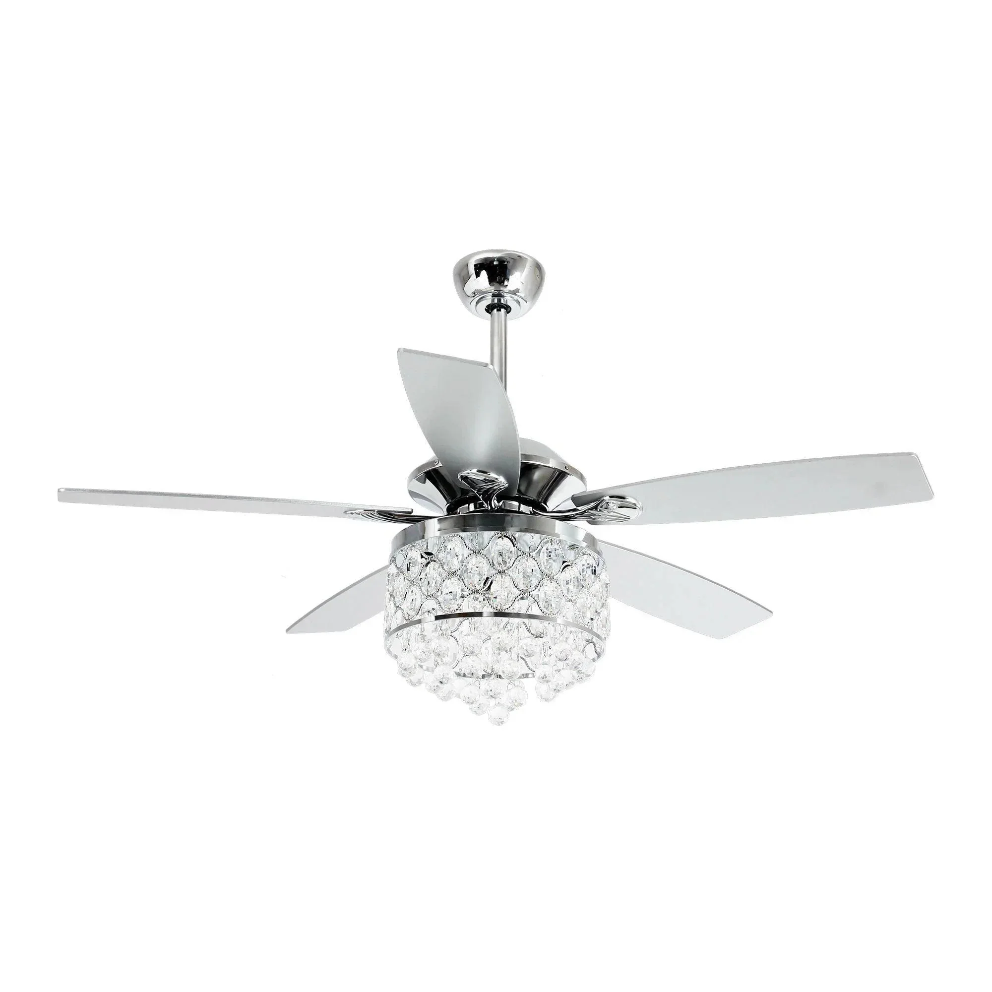 Parrot Uncle 52-Inch Berkshire Modern Downrod Mount Reversible Crystal Ceiling Fan with Lighting and Remote Control - Image 17