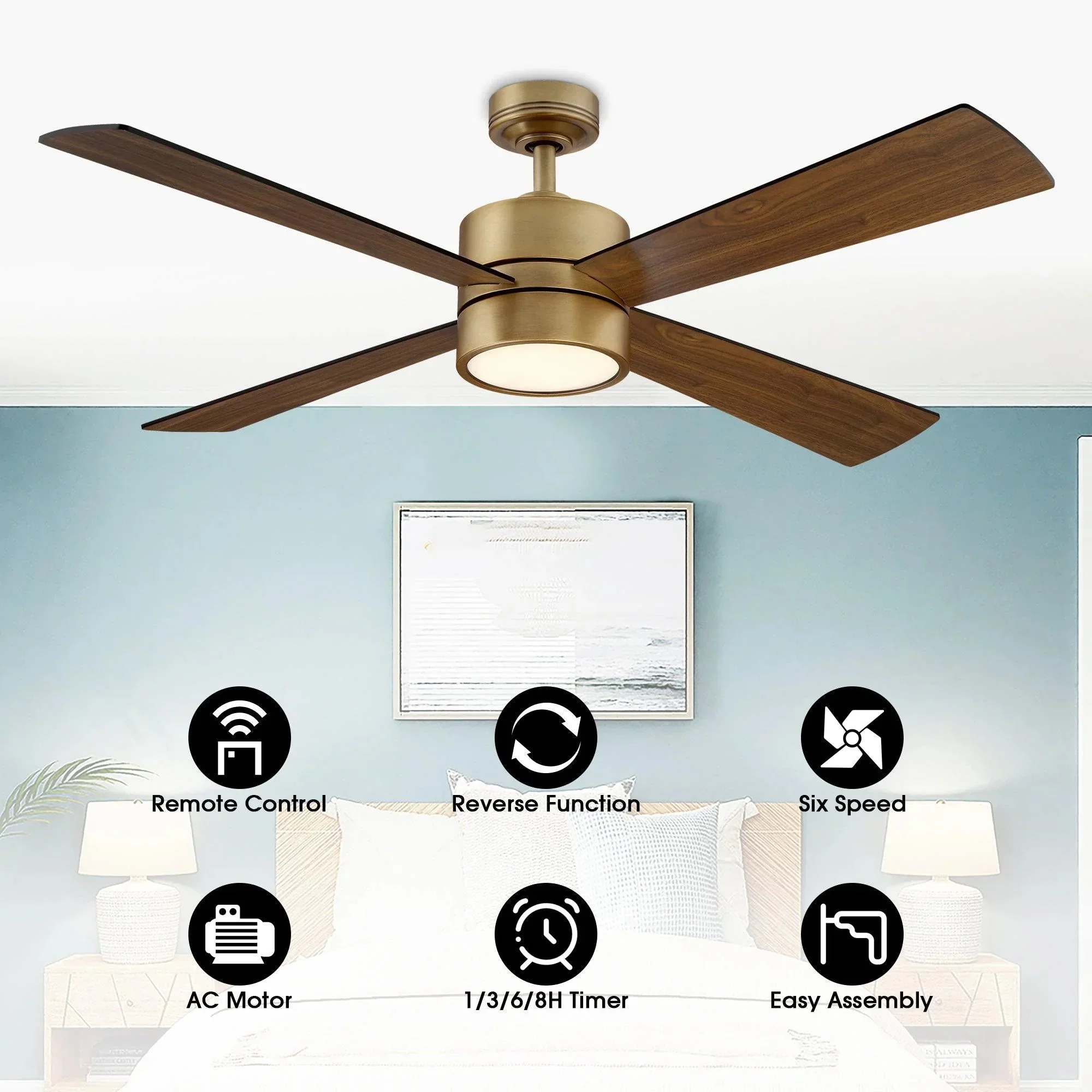 Parrot Uncle 52-Inch Bucholz Industrial Ceiling Fan with Dimmable LED Light - Image 8