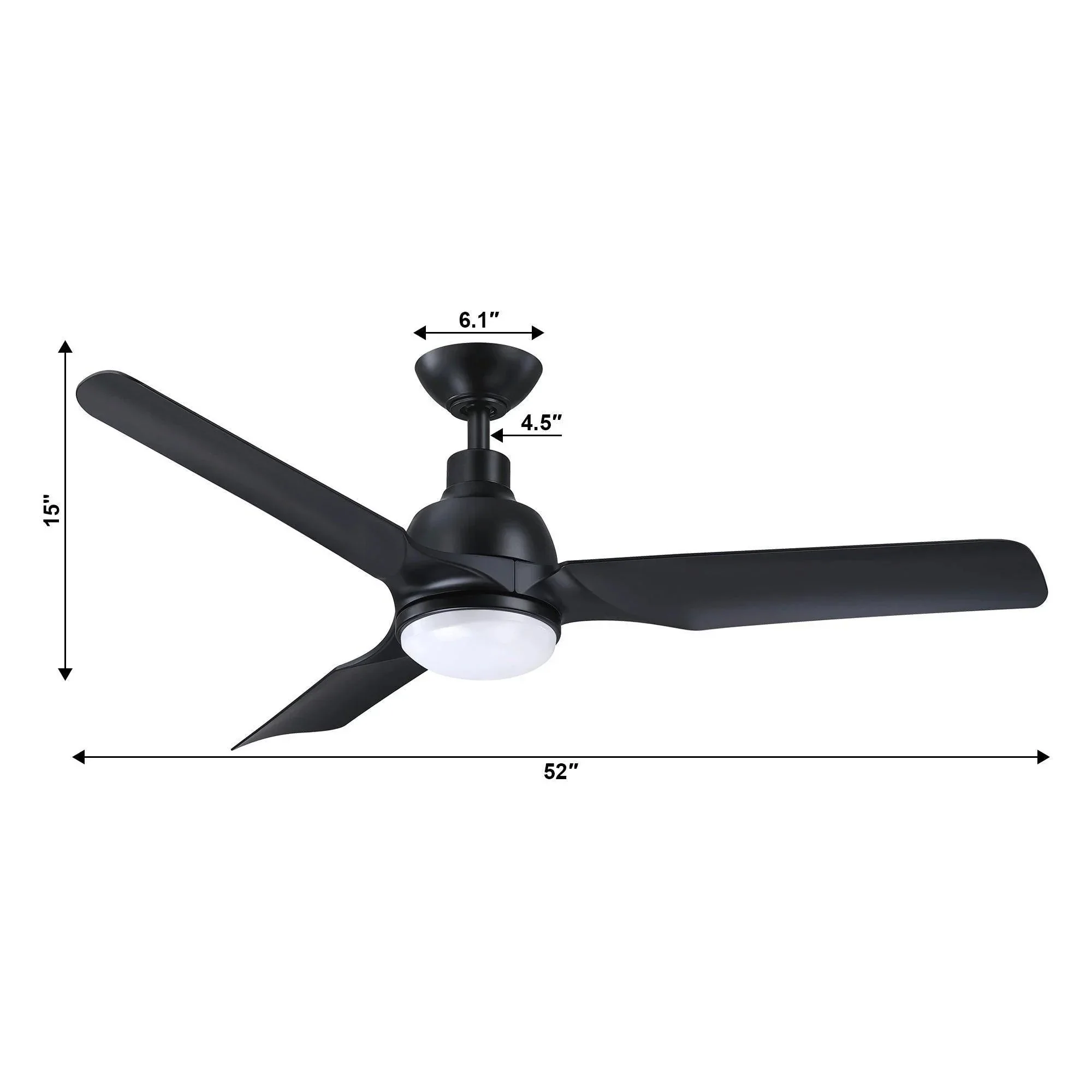 Parrot Uncle 52-Inch Cason Industrial Downrod Mount Reversible Ceiling Fan with LED Lighting and Remote Control (BBLAB011A) - Image 13