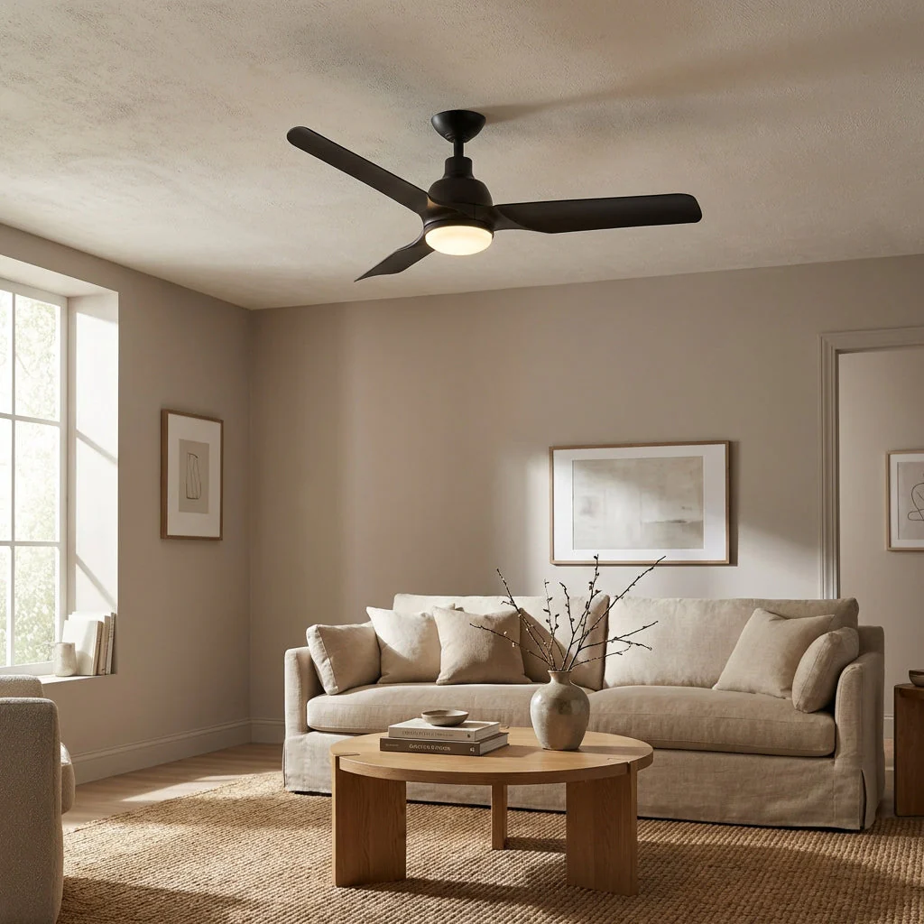 Parrot Uncle 52-Inch Cason Industrial Downrod Mount Reversible Ceiling Fan with LED Lighting and Remote Control (BBLAB011A) - Image 2