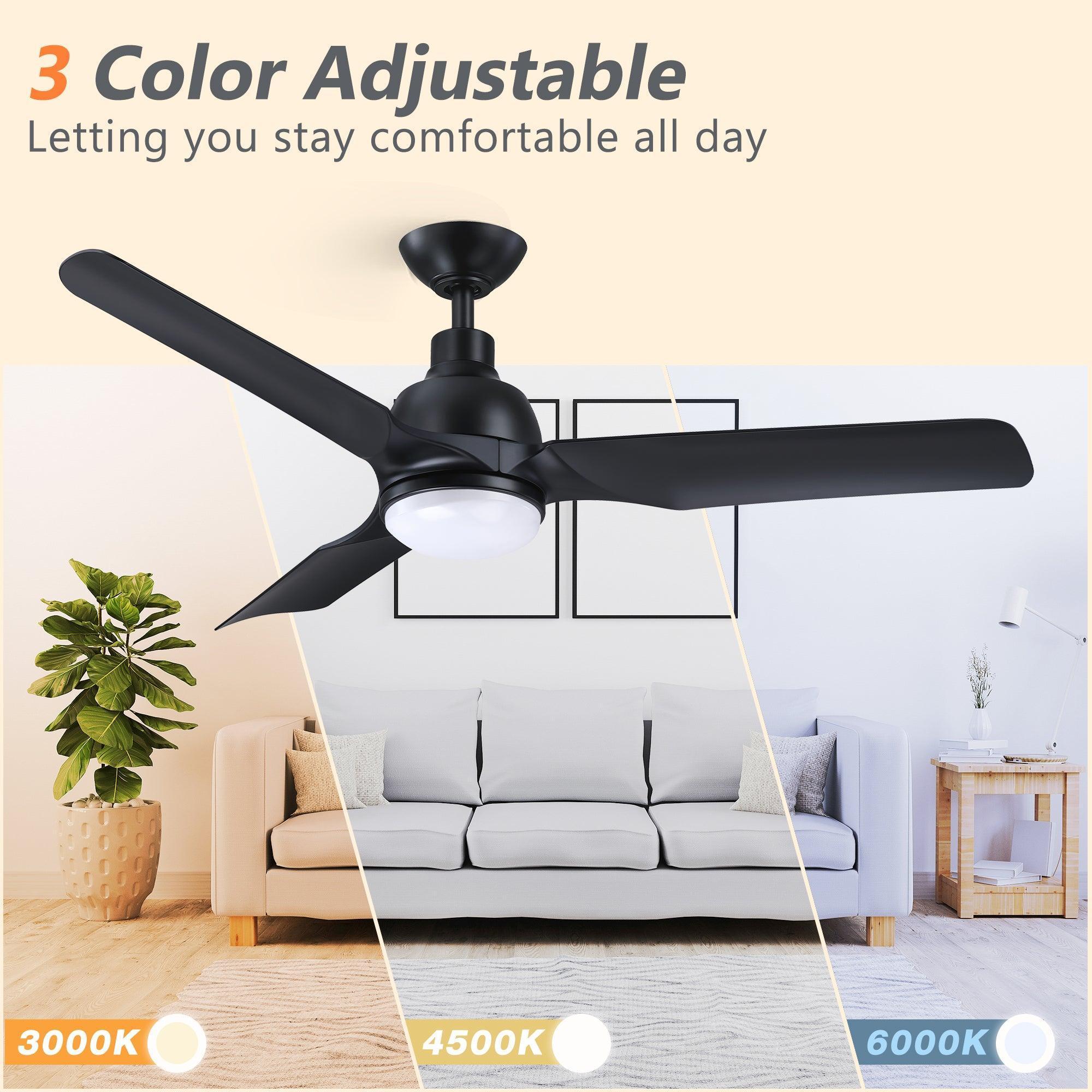 Parrot Uncle 52-Inch Cason Industrial Downrod Mount Reversible Ceiling Fan with LED Lighting and Remote Control (BBLAB011A) - Image 5