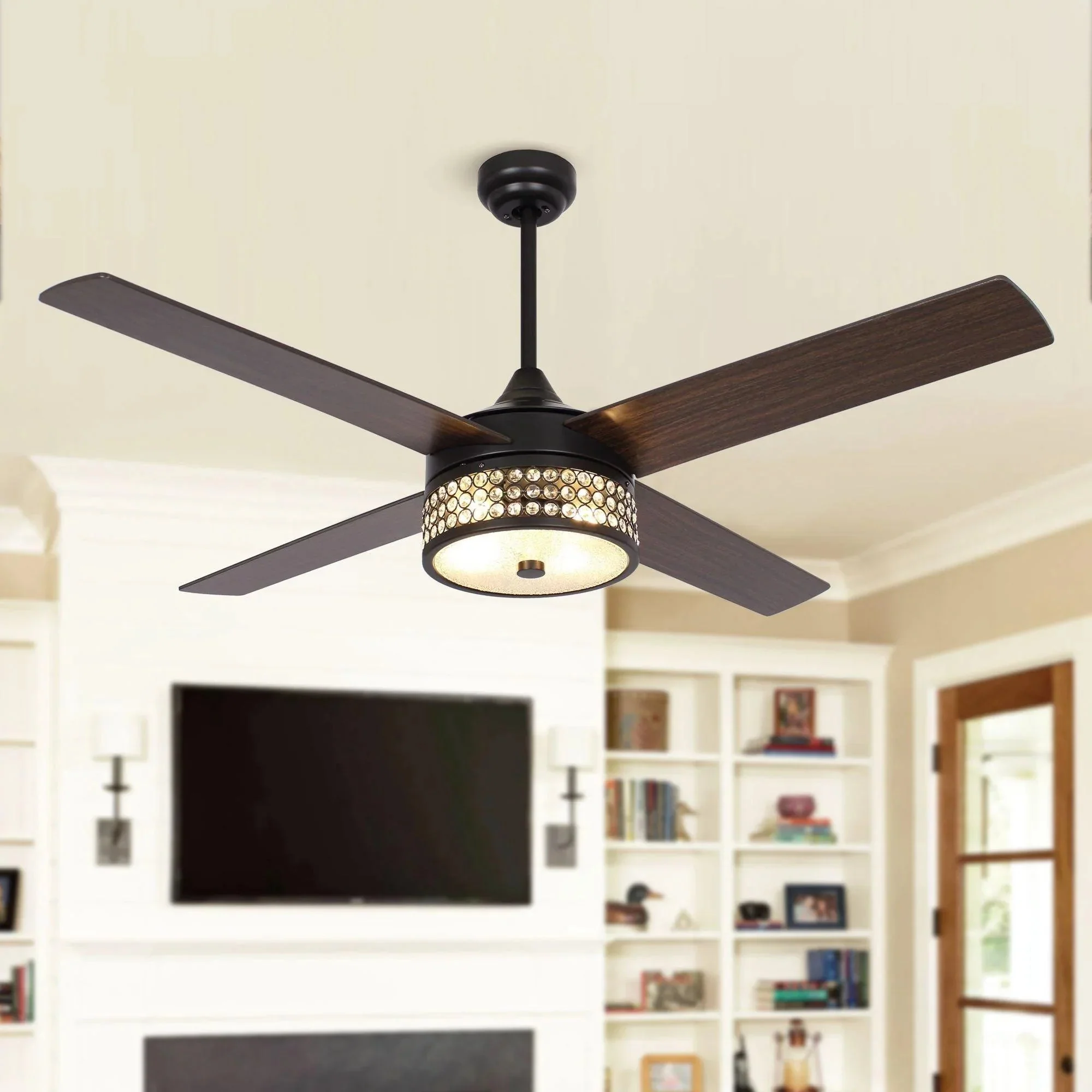 Parrot Uncle 52-Inch Cason Modern Downrod Mount Reversible Ceiling Fan with Lighting and Remote Control - Image 15