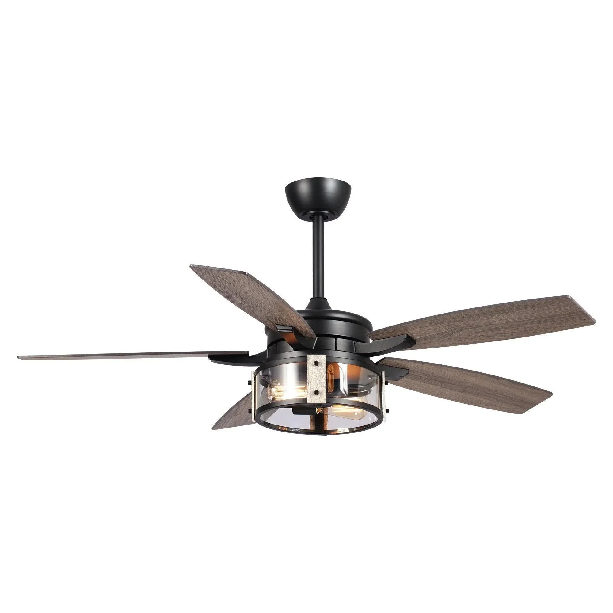 Parrot Uncle 52-Inch Coimbatore Farmhouse Downrod Mount Reversible Ceiling Fan with Lighting and Remote Control (F6331110V) - Image 11