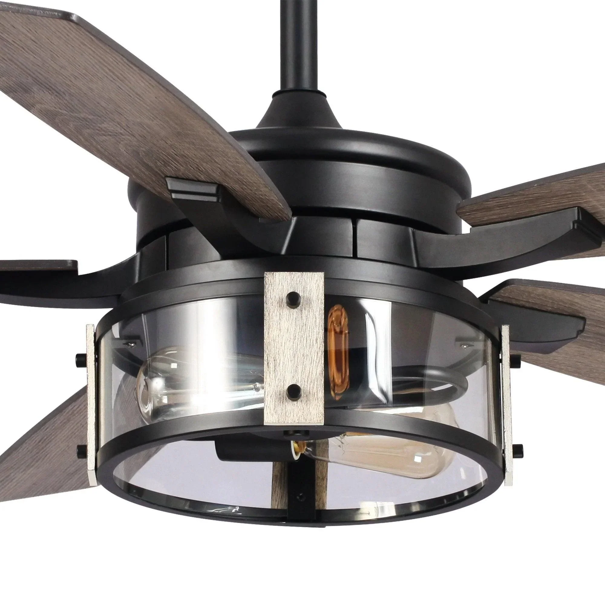 Parrot Uncle 52-Inch Coimbatore Farmhouse Downrod Mount Reversible Ceiling Fan with Lighting and Remote Control (F6331110V) - Image 3