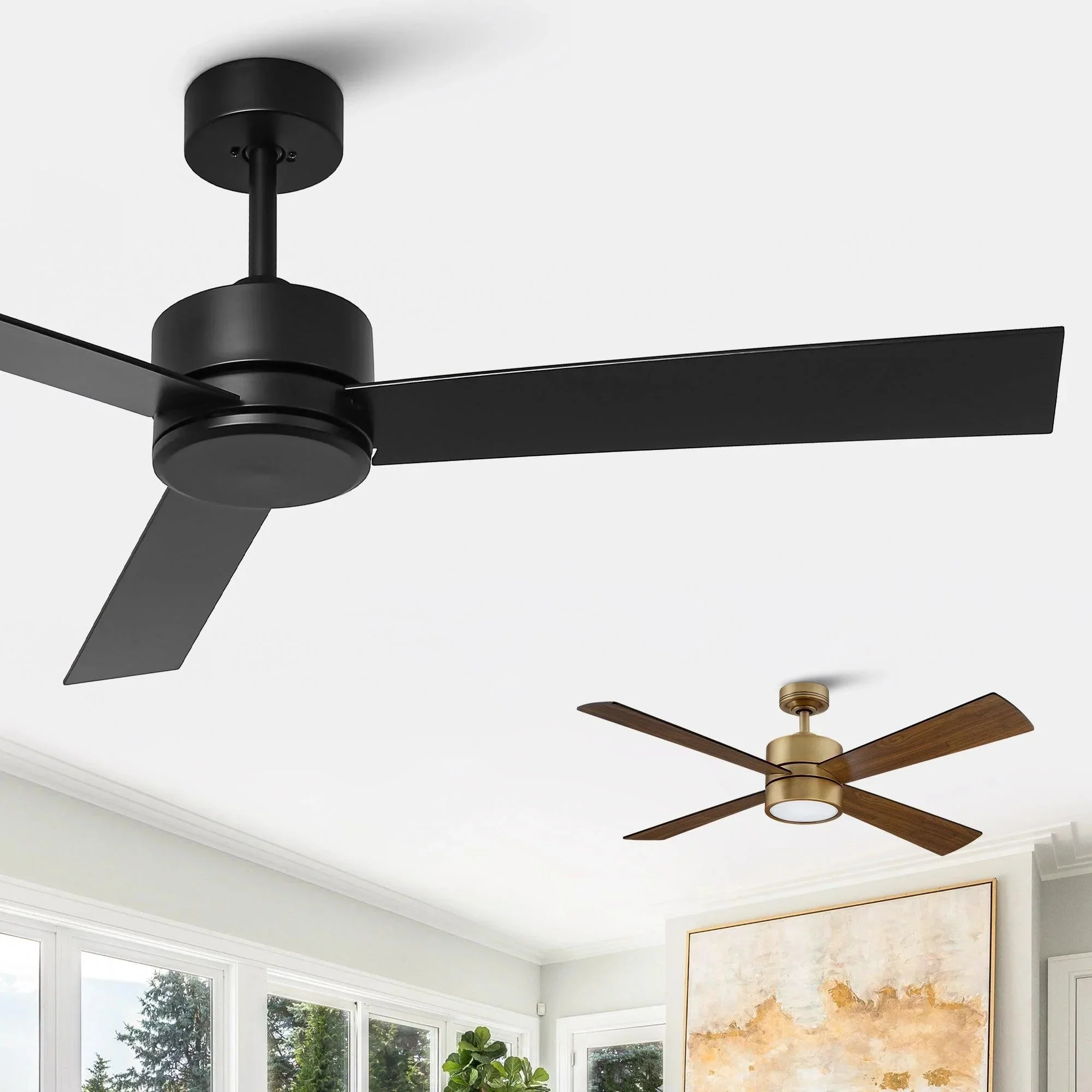 Parrot Uncle 52-Inch DC Motor 3 Blades Modern Downrod Mount Ceiling Fan - Image 14