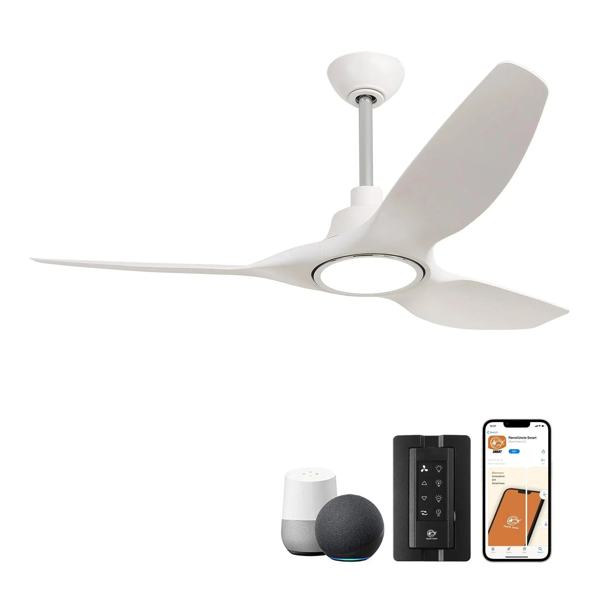Parrot Uncle 52-Inch DC Motor 3 Blades Modern Downrod Mount Smart Fan with LED Light - Image 15