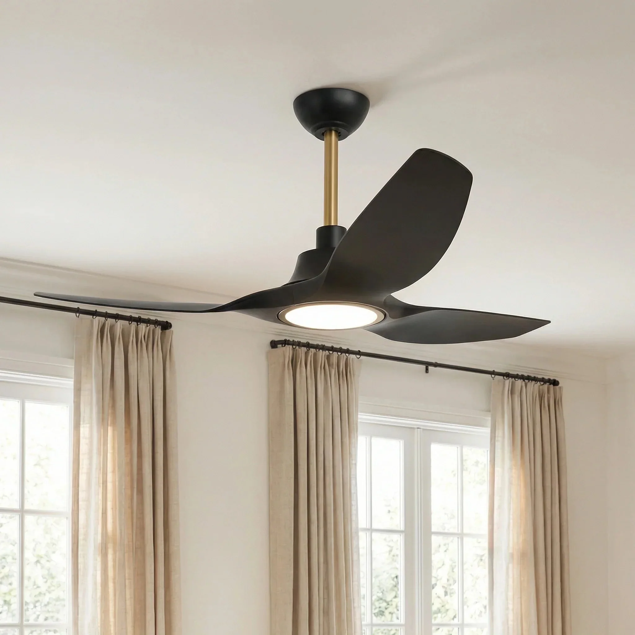 Parrot Uncle 52-Inch DC Motor 3 Blades Modern Downrod Mount Smart Fan with LED Light - Image 4