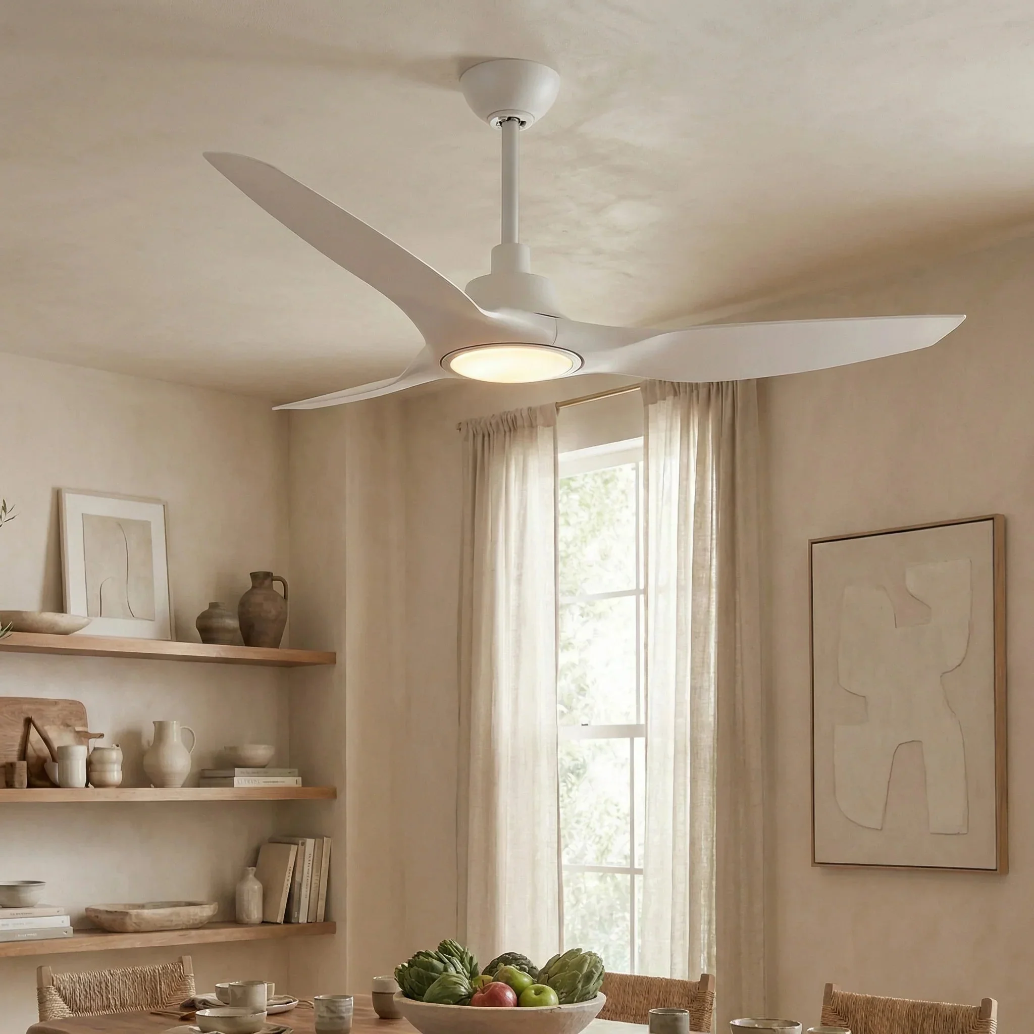 Parrot Uncle 52-Inch DC Motor 3 Blades Modern Downrod Mount Smart Fan with LED Light - Image 5