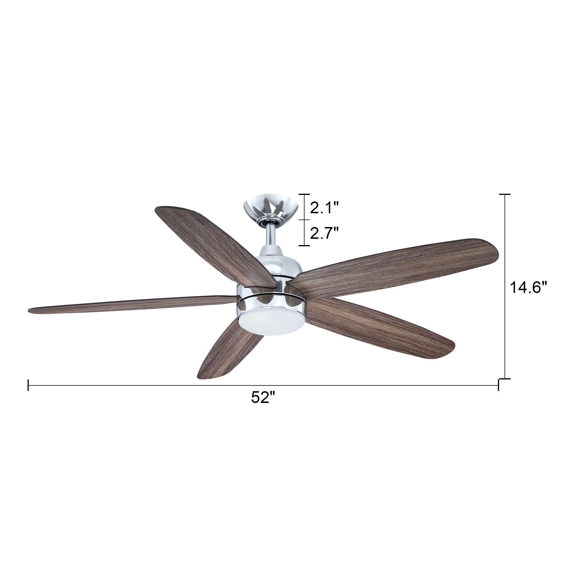 Parrot Uncle 52-Inch Dicken Farmhouse Downrod Mount Reversible Ceiling Fan with Lighting and Remote Control (BBLAB014A0) - Image 15