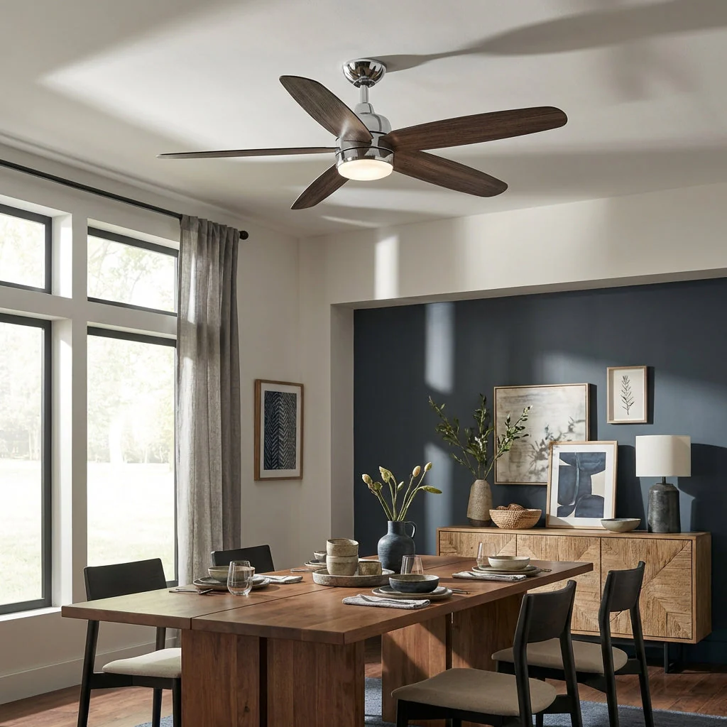 Parrot Uncle 52-Inch Dicken Farmhouse Downrod Mount Reversible Ceiling Fan with Lighting and Remote Control (BBLAB014A0) - Image 2