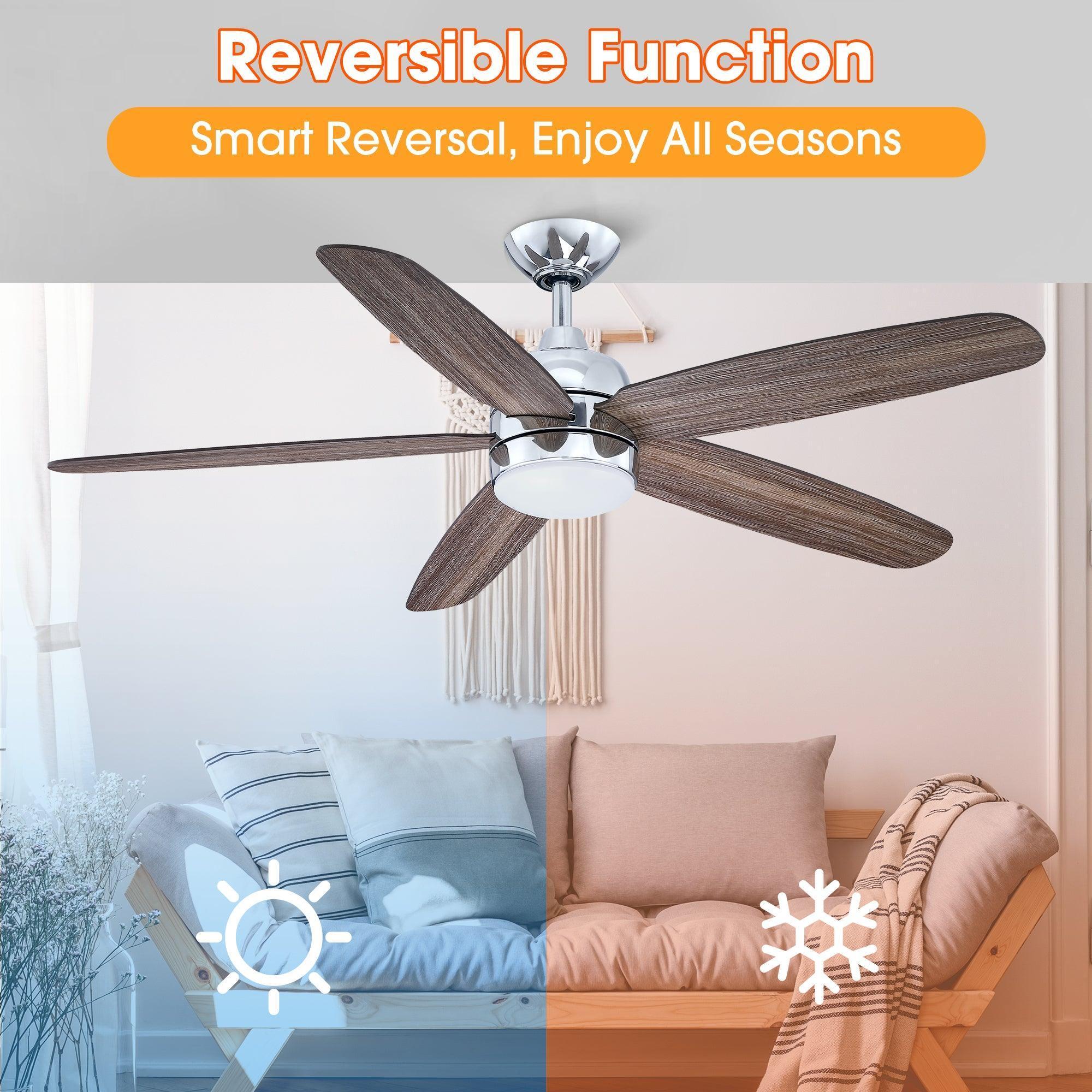Parrot Uncle 52-Inch Dicken Farmhouse Downrod Mount Reversible Ceiling Fan with Lighting and Remote Control (BBLAB014A0) - Image 4