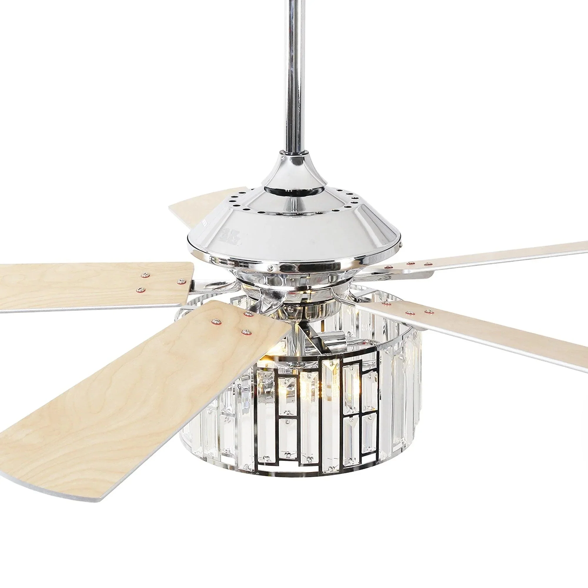 Parrot Uncle 52-Inch Dicken Modern Downrod Mount Reversible Crystal Ceiling Fan with Lighting and Remote Control - Image 21
