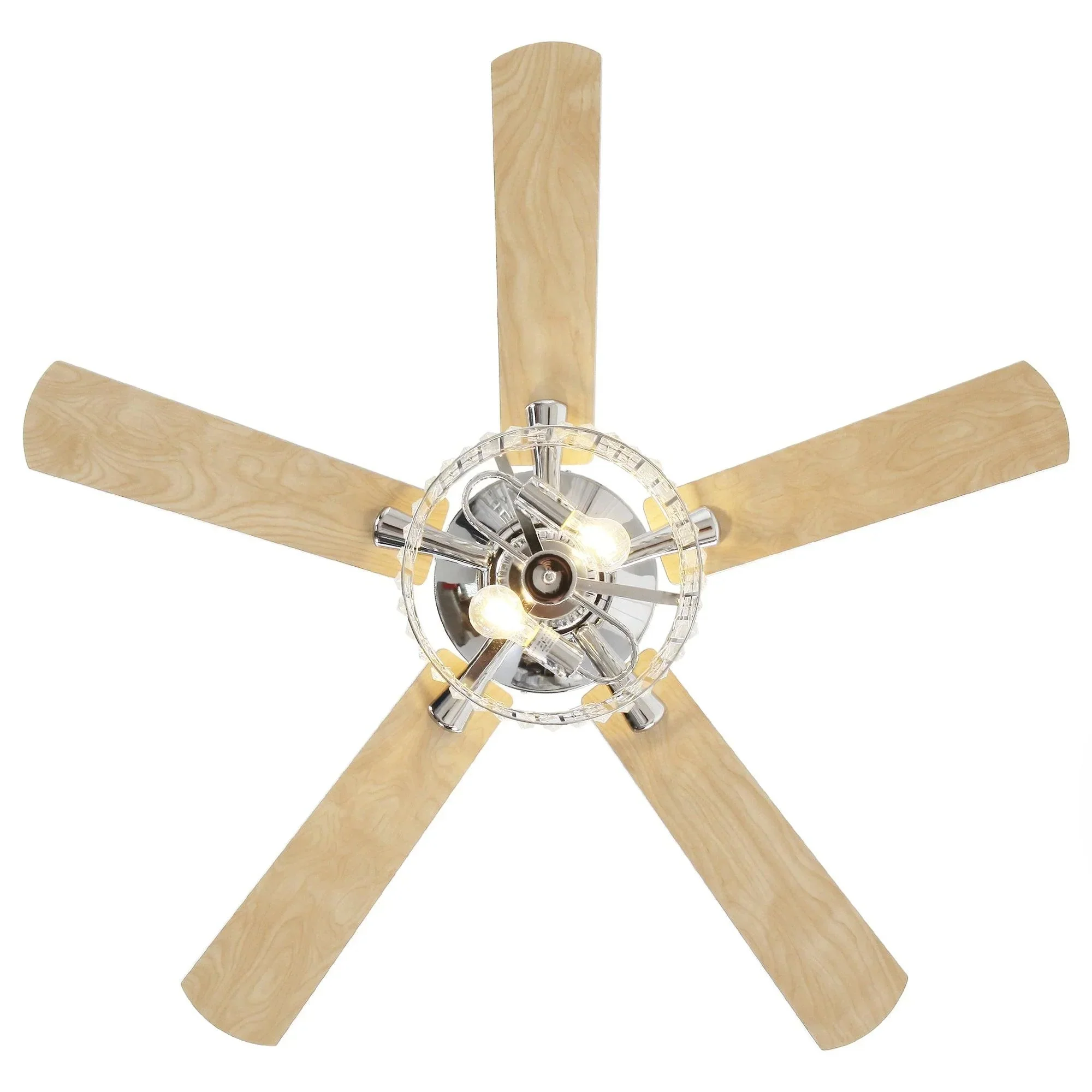 Parrot Uncle 52-Inch Dicken Modern Downrod Mount Reversible Crystal Ceiling Fan with Lighting and Remote Control - Image 25