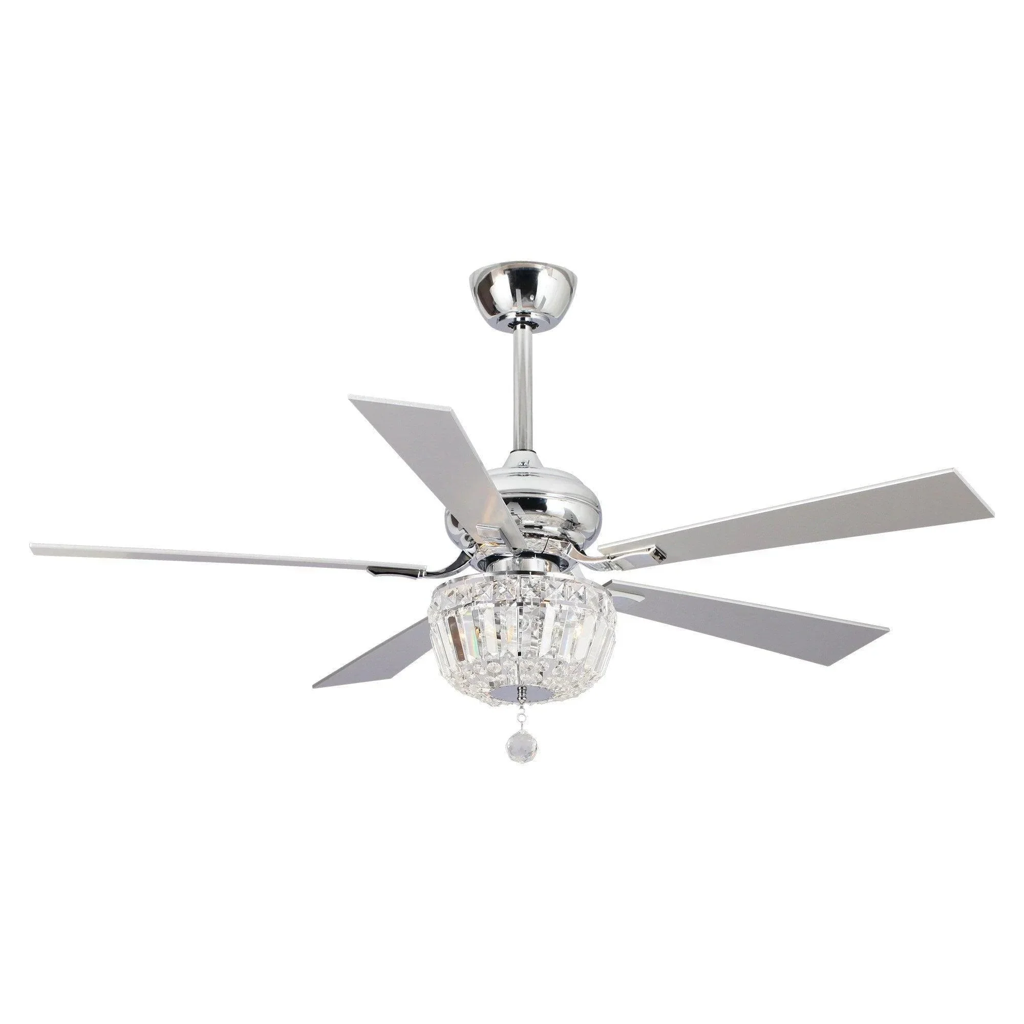 Parrot Uncle 52-Inch Ganga Modern Downrod Mount Reversible Crystal Ceiling Fan with Lighting and Remote Control - Image 9