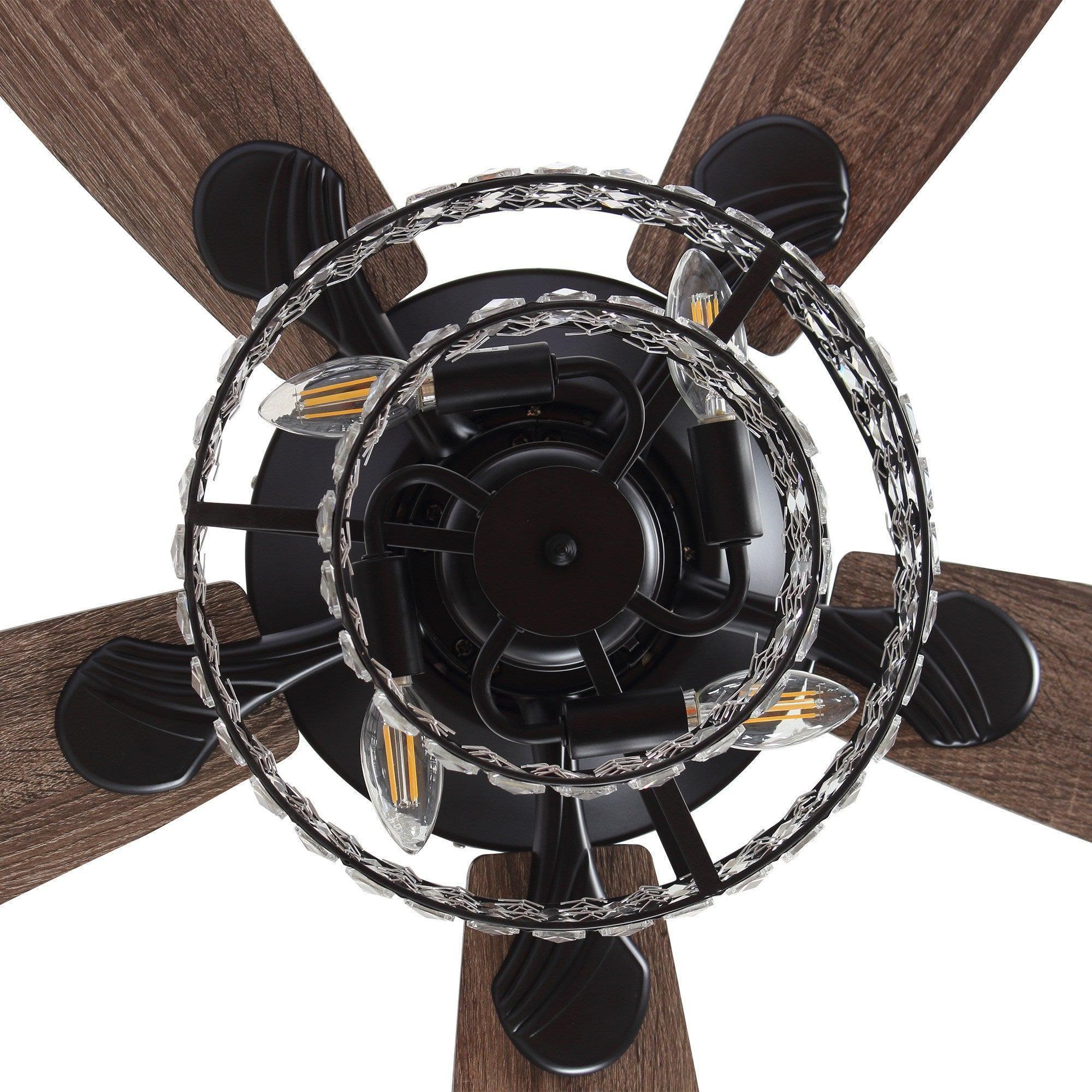 Parrot Uncle 52-Inch Howell Modern Downrod Mount Reversible Crystal Ceiling Fan with Lighting and Remote Control - Image 24