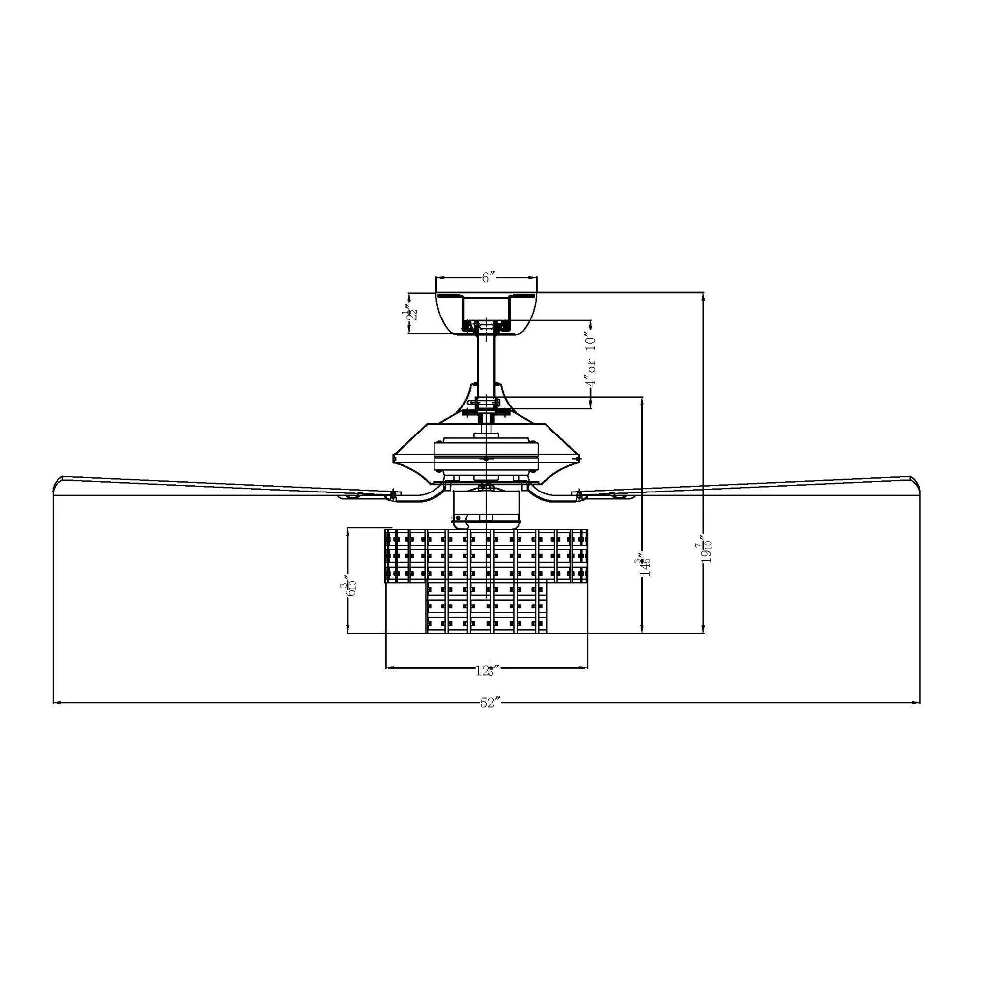 Parrot Uncle 52-Inch Howell Modern Downrod Mount Reversible Crystal Ceiling Fan with Lighting and Remote Control - Image 27
