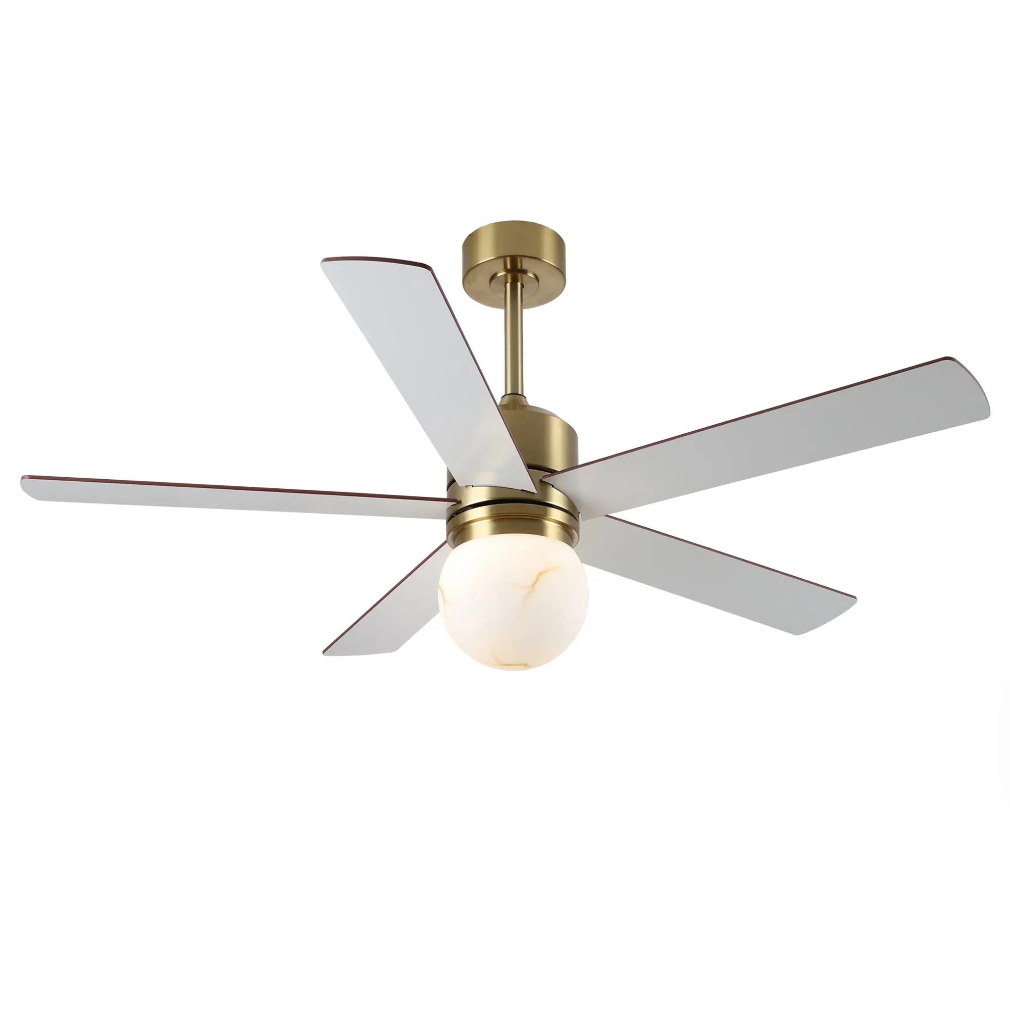 Parrot Uncle 52-Inch Alva Double-sided Blades Downrod Mount LED Ceiling Fan with Remote Control (F6034GD) - Image 14