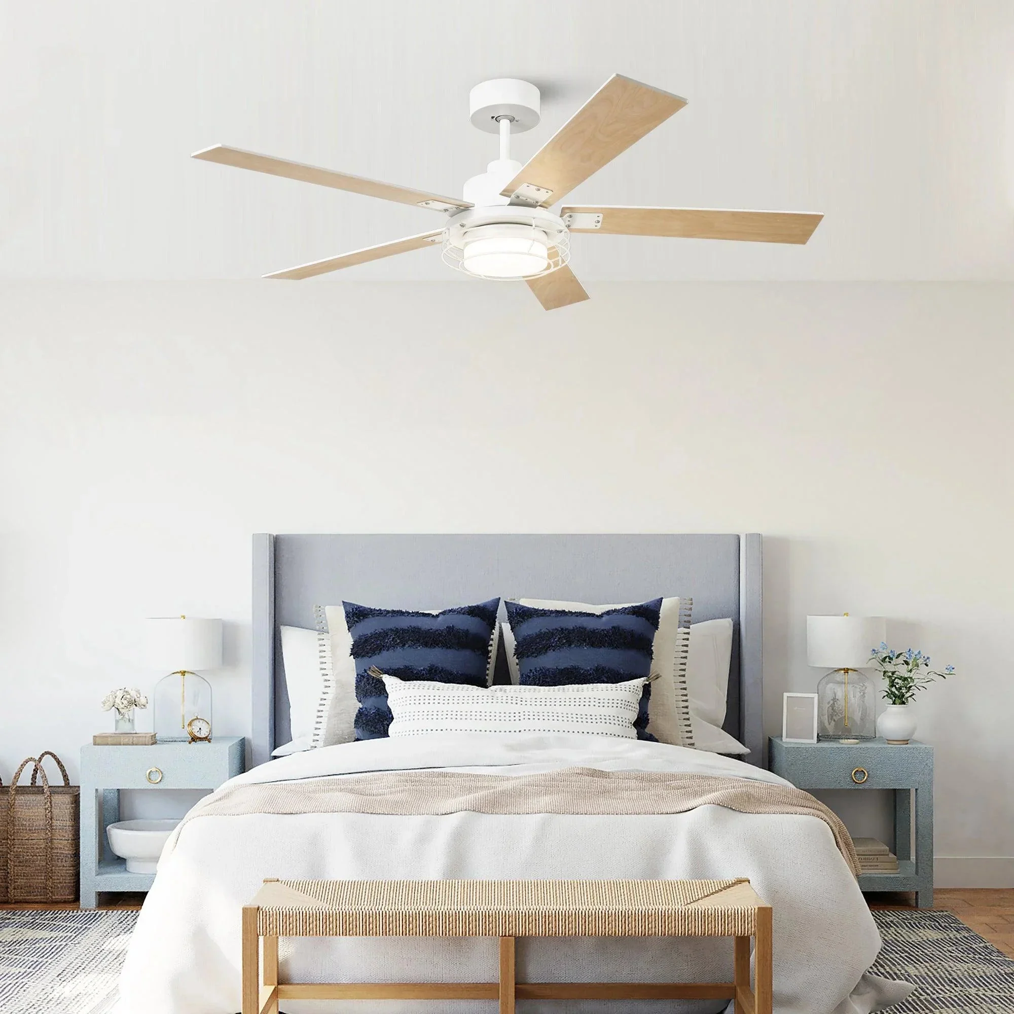 Parrot Uncle 52-Inch Bernice DC Motor Industrial Downrod Ceiling Fan with LED Light and Remote Control - Image 5