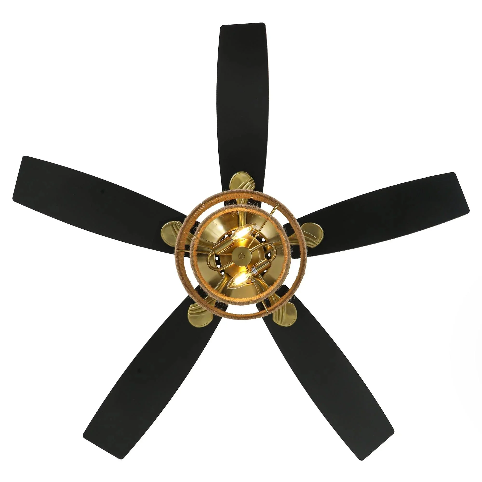 Parrot Uncle 52-Inch Danube Farmhouse DC Motor Golden Downrod Ceiling Fan with Light (F6391110V) - Image 15