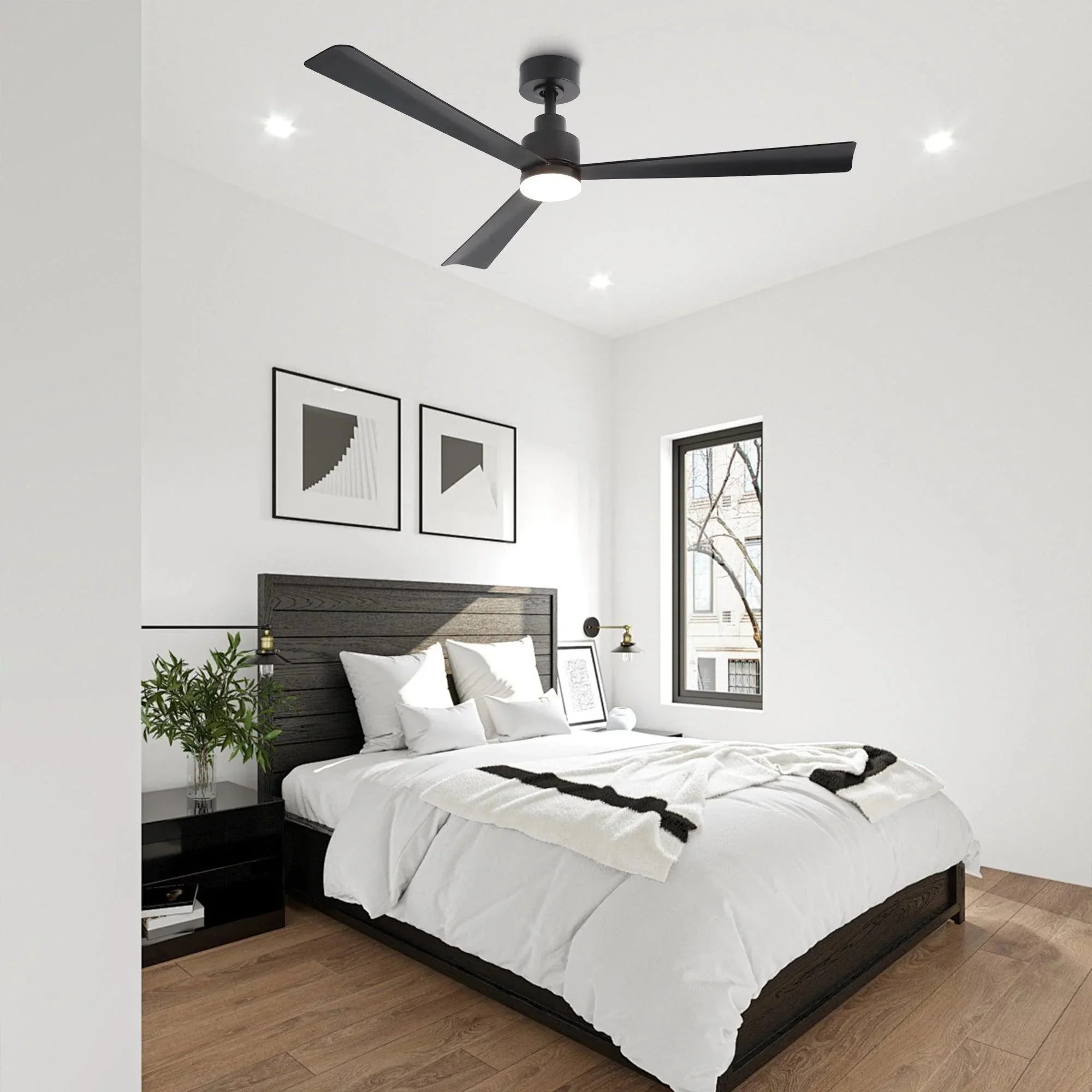 Parrot Uncle 52-Inch Dinah Modern Downrod Mount Ceiling Fan with Remote Control and LED Light - Image 4