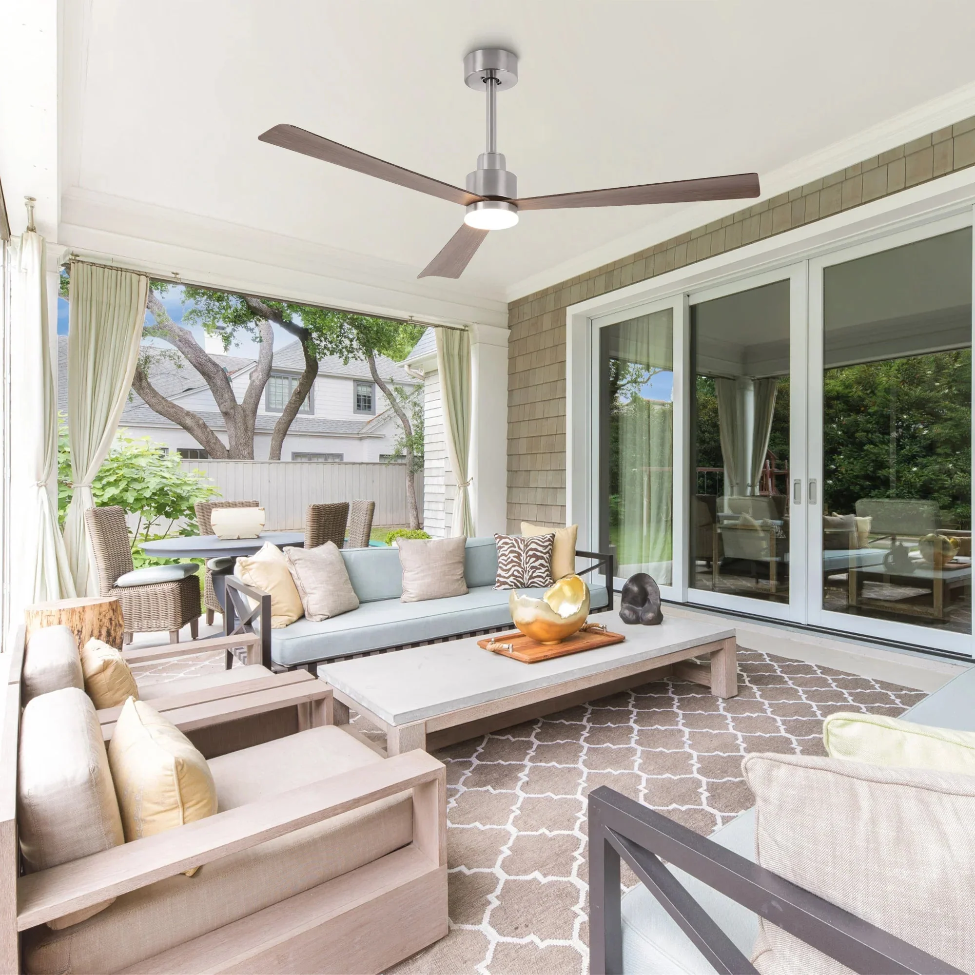 Parrot Uncle 52-Inch Dinah Modern Downrod Mount Ceiling Fan with Remote Control and LED Light - Image 6