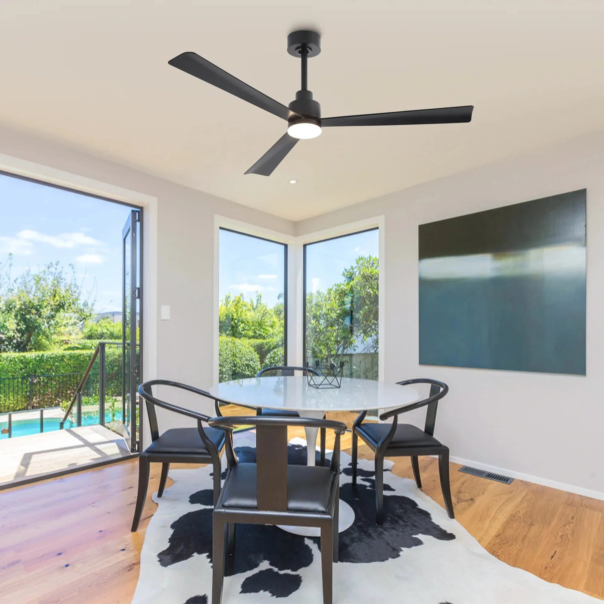 Parrot Uncle 52-Inch Dinah Modern Downrod Mount Ceiling Fan with Remote Control and LED Light - Image 7