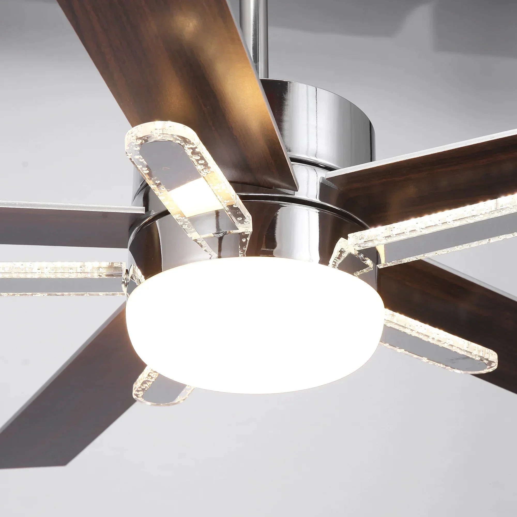Parrot Uncle 52-Inch Double-sided Blades Modern Downrod Mount Ceiling Fan with Main/Side LED Light (F6013) - Image 11