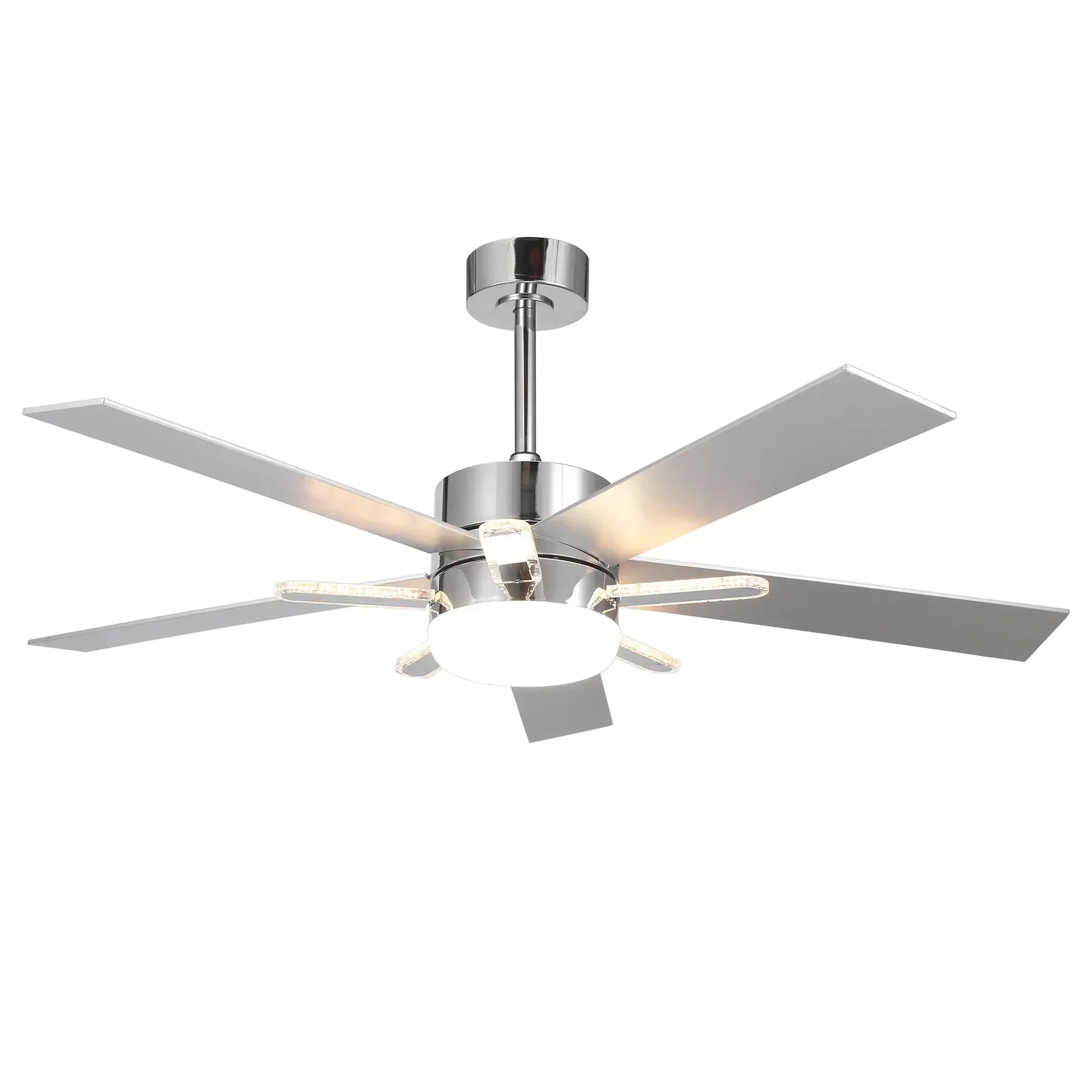 Parrot Uncle 52-Inch Double-sided Blades Modern Downrod Mount Ceiling Fan with Main/Side LED Light (F6013) - Image 15