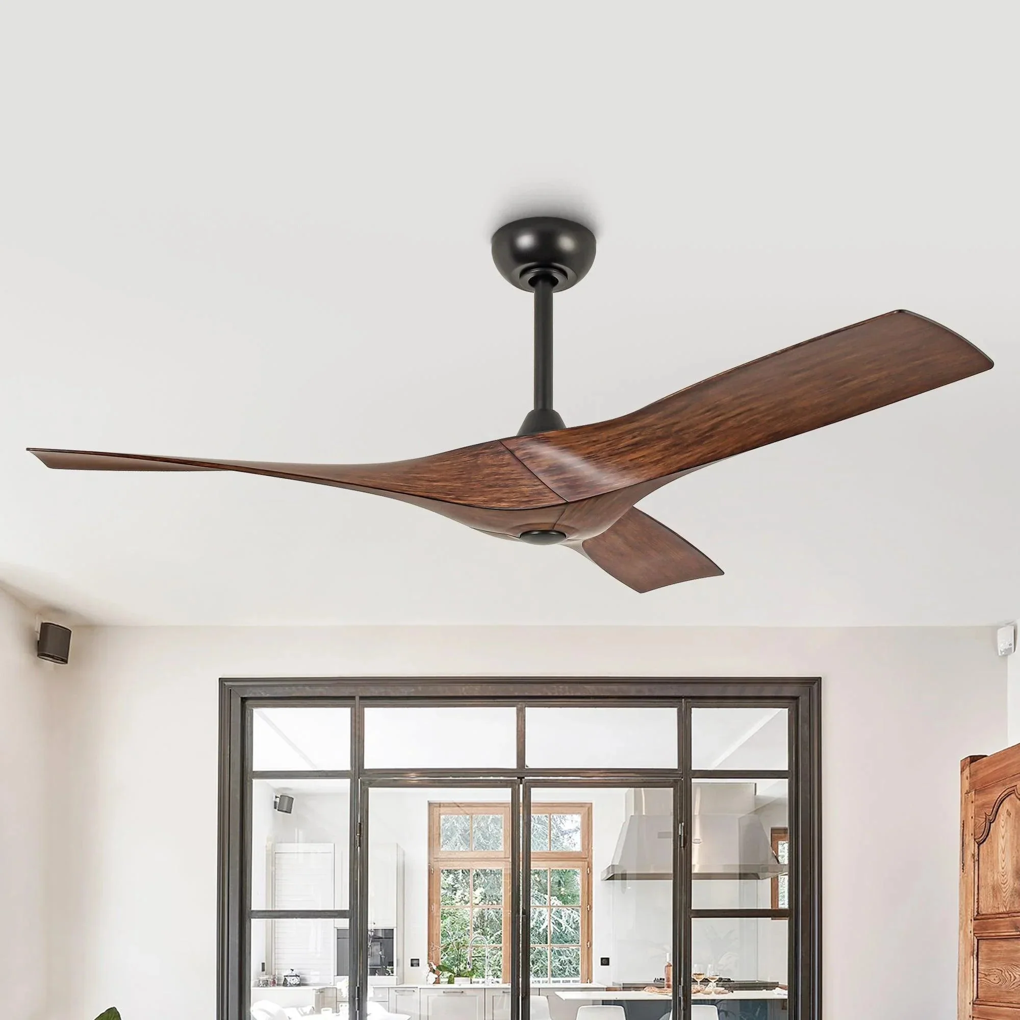 Parrot Uncle 52-Inch Erin DC Motor Industrial Downrod Ceiling Fan with Remote Control (F6009BR) - Image 6