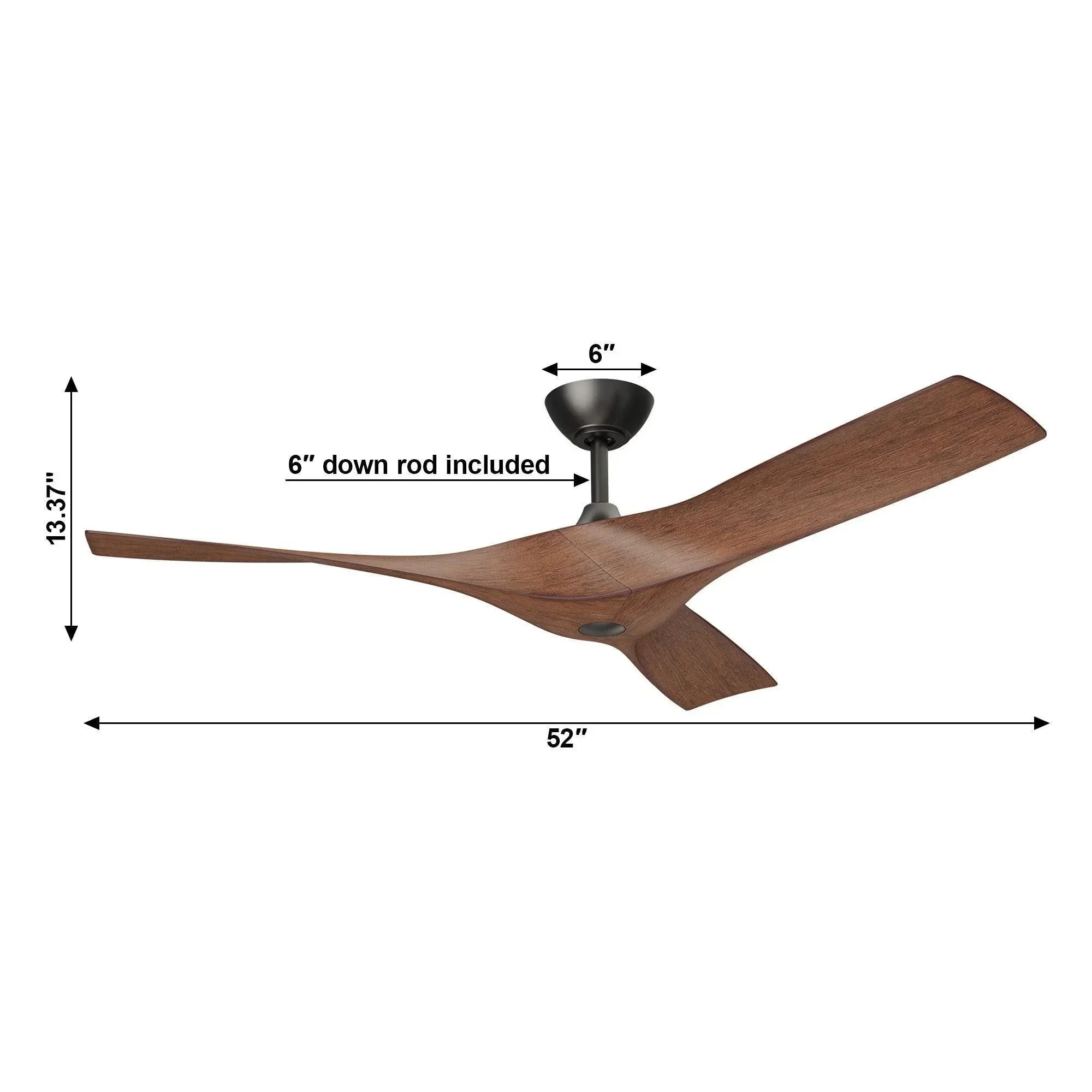 Parrot Uncle 52-Inch Erin DC Motor Industrial Downrod Ceiling Fan with Remote Control (F6009BR) - Image 7
