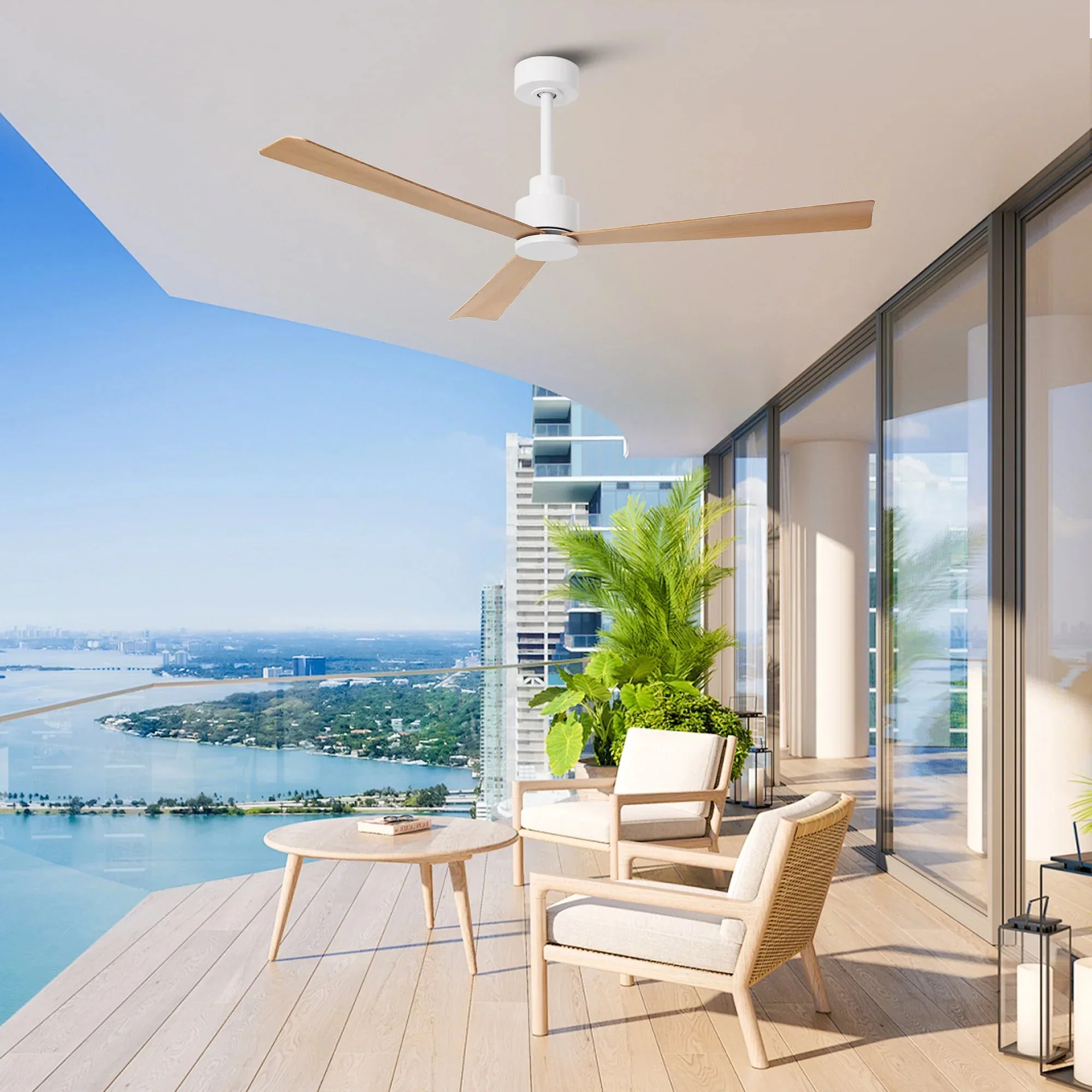 Parrot Uncle 52-Inch Esther 3-Blades Modern Downrod Mount Ceiling Fan with Remote Control - Image 2