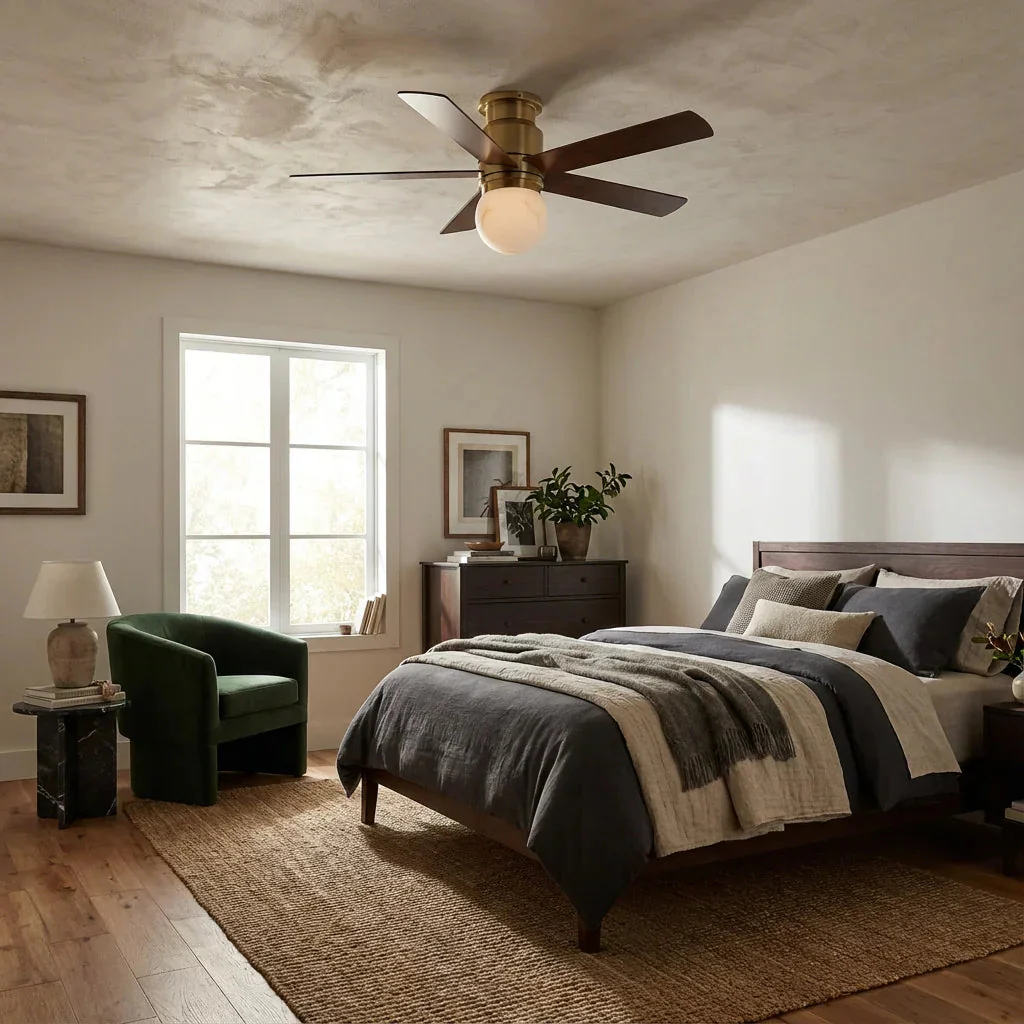 Parrot Uncle 52-Inch Fanny Double-Sided Blades Flush Mount LED Ceiling Fan with Remote Control (F6033GD) - Image 2