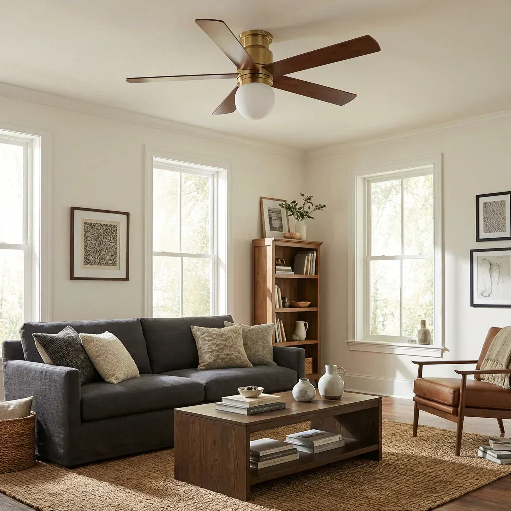 Parrot Uncle 52-Inch Fanny Double-Sided Blades Flush Mount LED Ceiling Fan with Remote Control (F6033GD) - Image 3