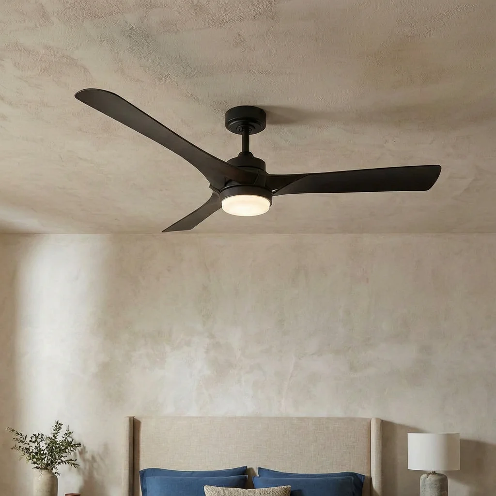 Parrot Uncle 52-Inch Ivy Industrial Downrod Mount LED Ceiling Fan with Remote Control (BBF6024BK) - Image 4
