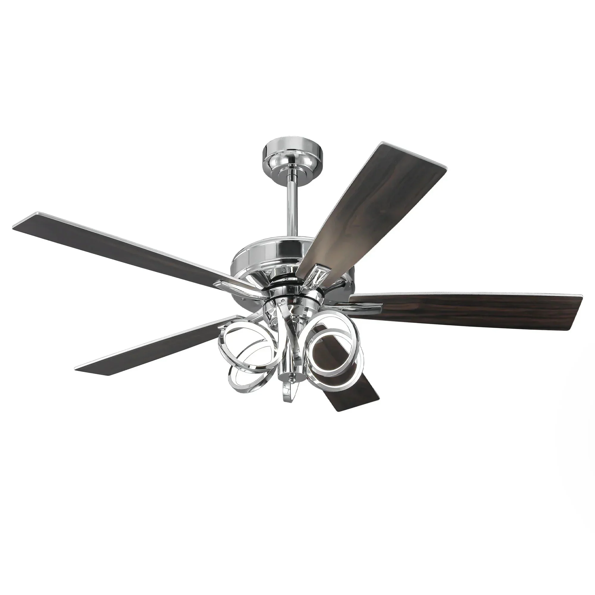 Parrot Uncle 52-Inch Levi Double-Sided Blades in Downrod Mount LED Ceiling Fan with Remote Control - Image 18