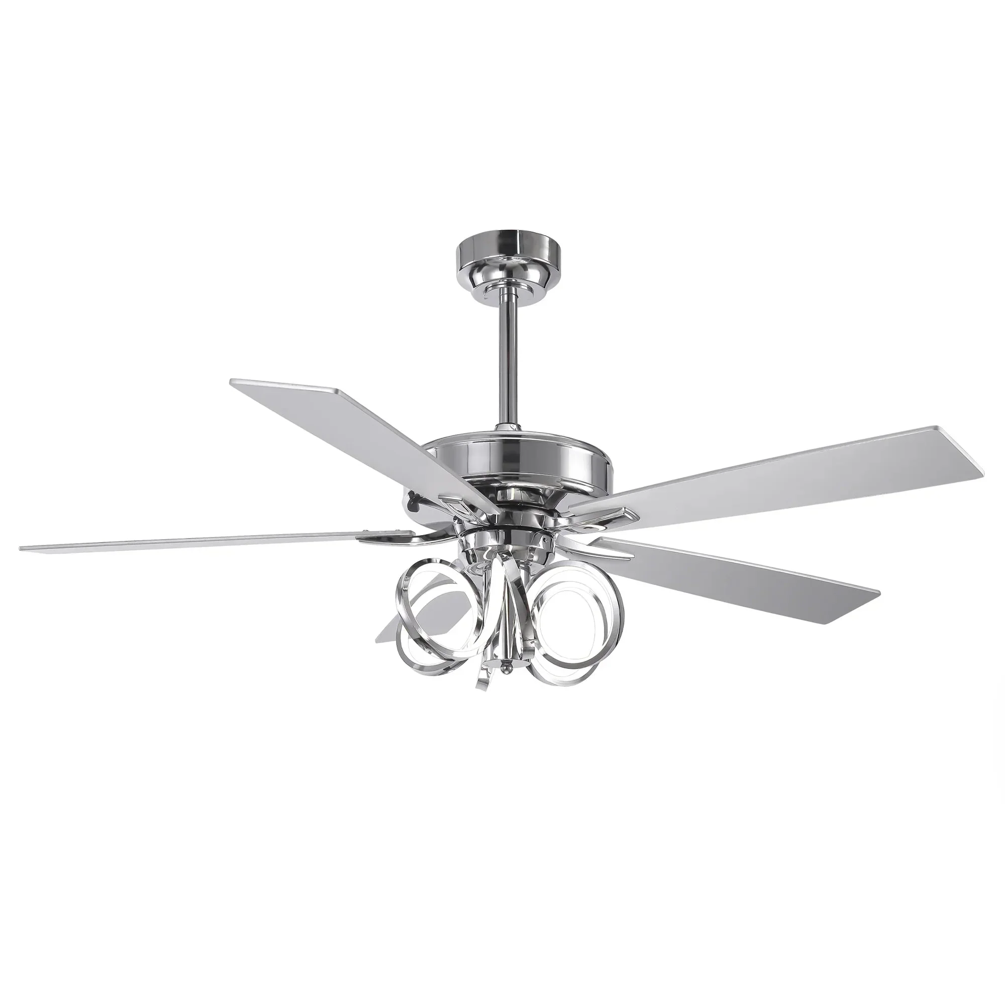 Parrot Uncle 52-Inch Levi Double-Sided Blades in Downrod Mount LED Ceiling Fan with Remote Control - Image 19