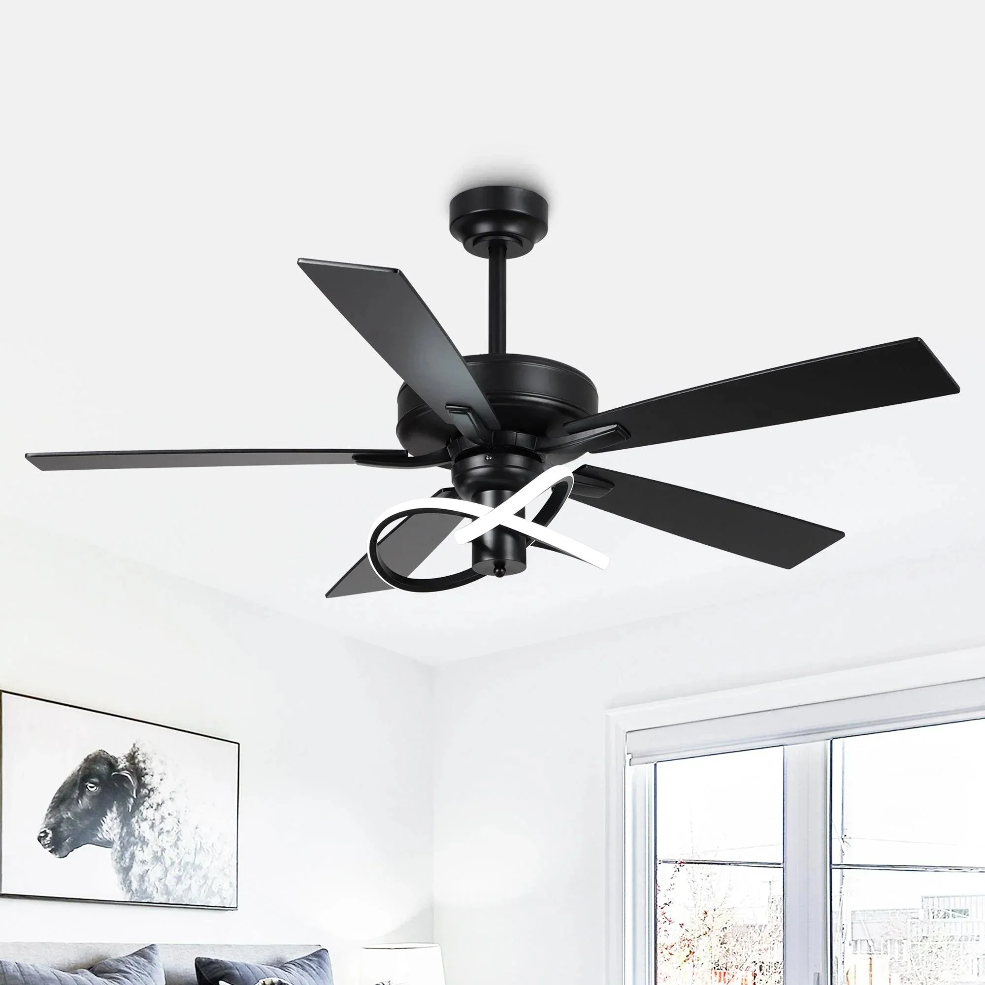 Parrot Uncle 52-Inch Oregon DC Motor Modern Downrod Ceiling Fan with LED Light - Image 10