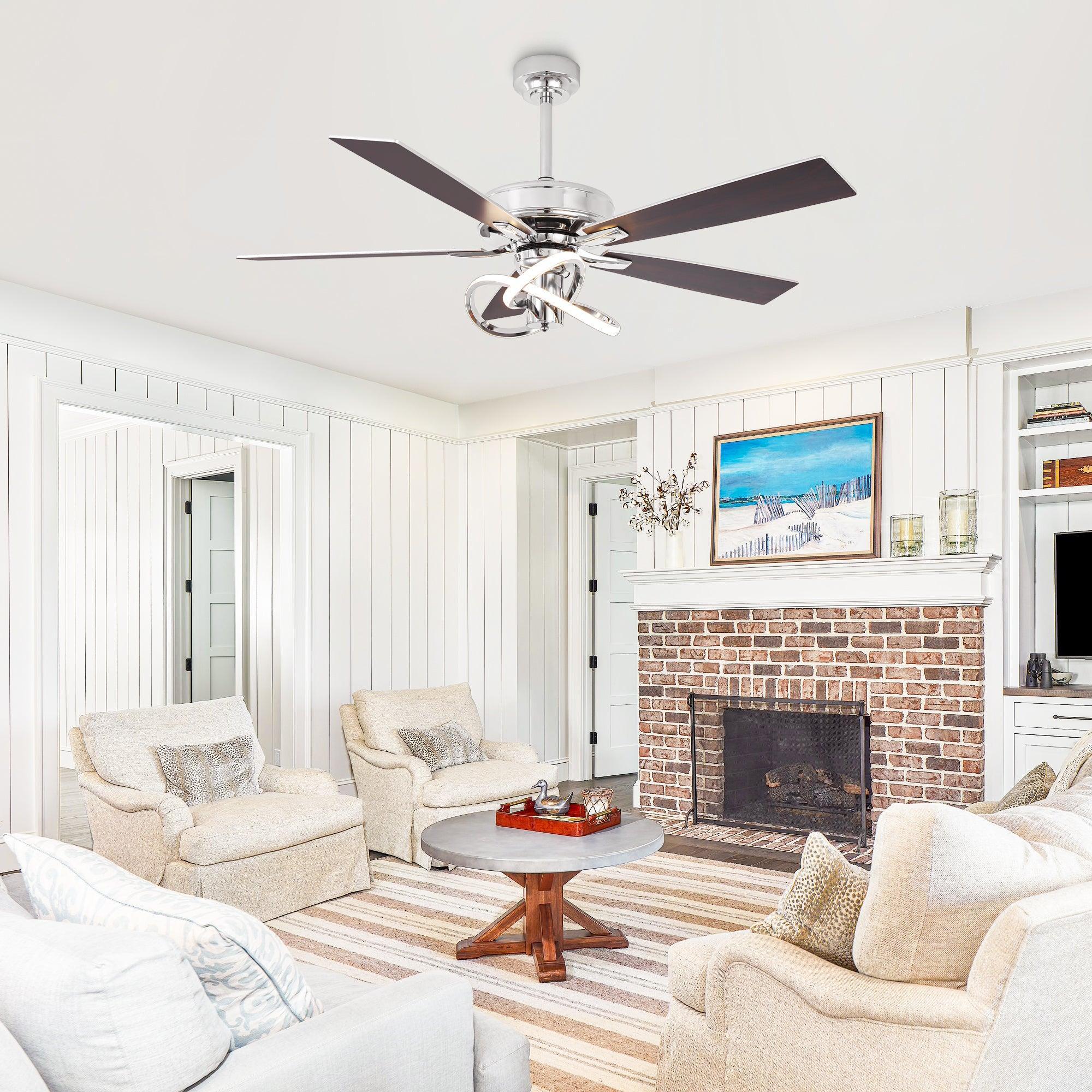Parrot Uncle 52-Inch Oregon DC Motor Modern Downrod Ceiling Fan with LED Light - Image 12