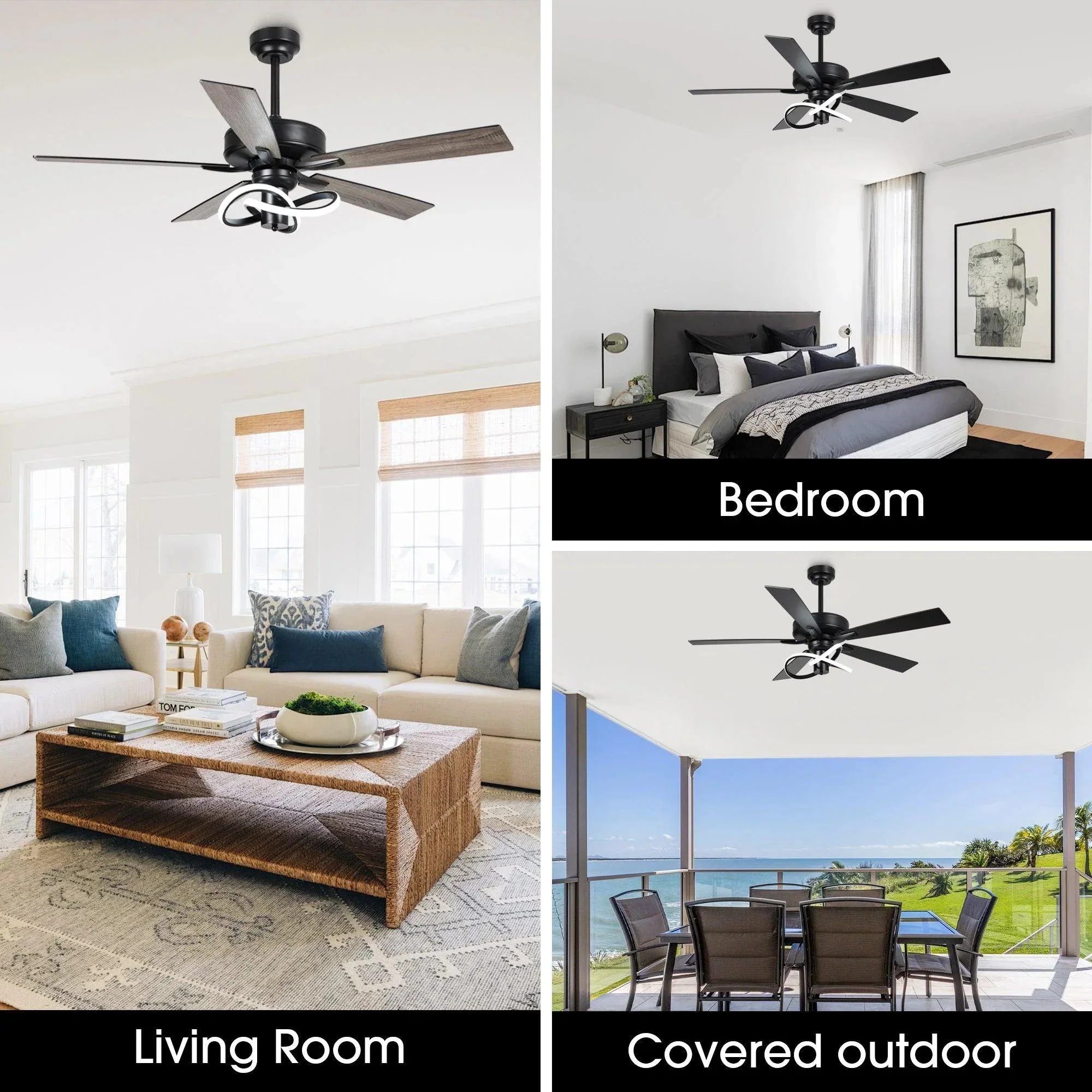 Parrot Uncle 52-Inch Oregon DC Motor Modern Downrod Ceiling Fan with LED Light - Image 7