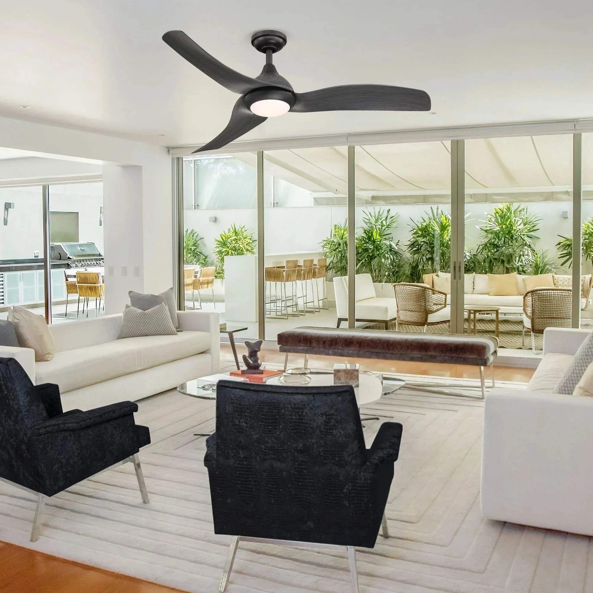 Parrot Uncle 52-Inch Industrial DC Motor Downrod Mount Reversible Ceiling Fan with LED Lighting and Remote Control - Image 2