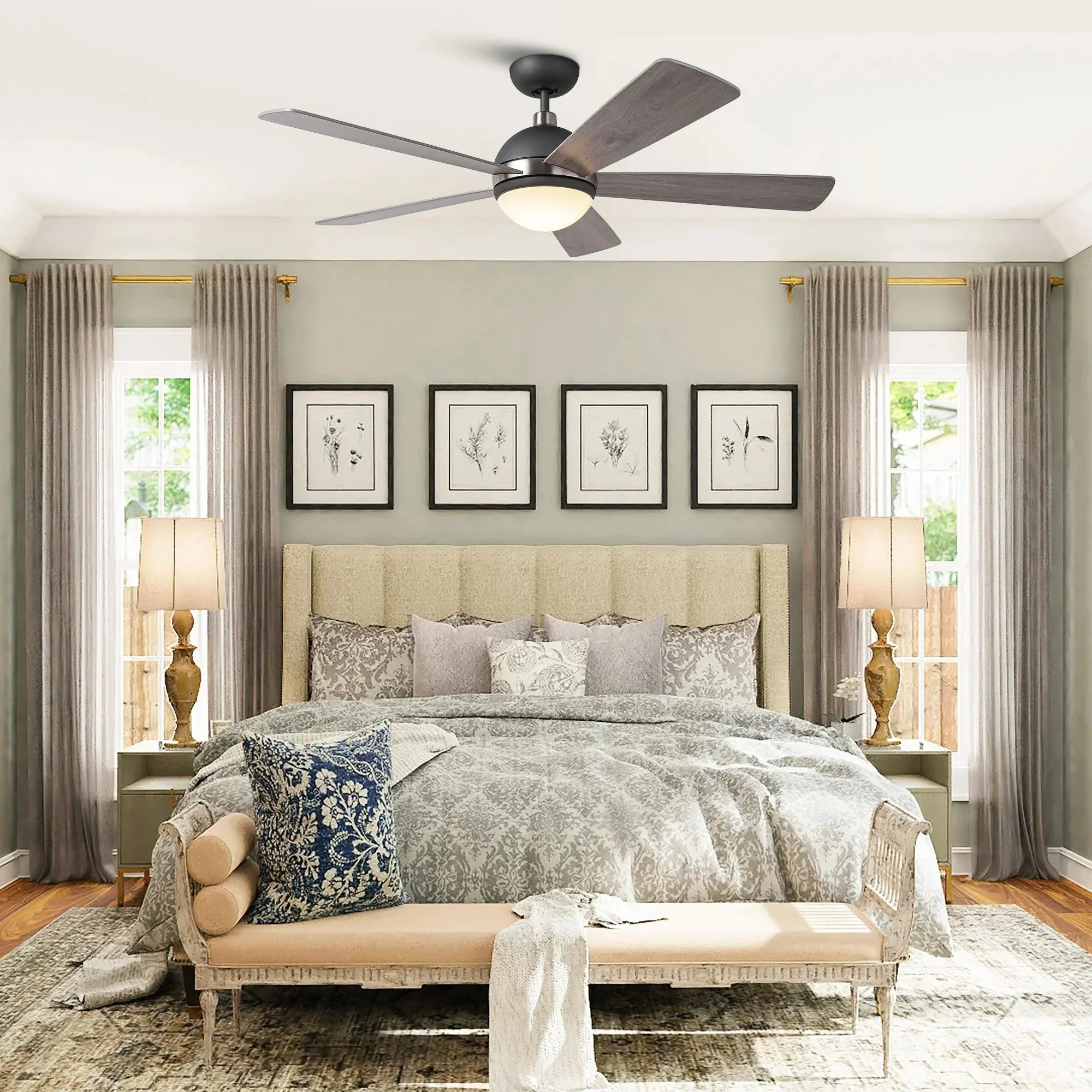 Parrot Uncle 52-Inch Industrial 5 Blades Ceiling Fan with LED Lighting - Image 13