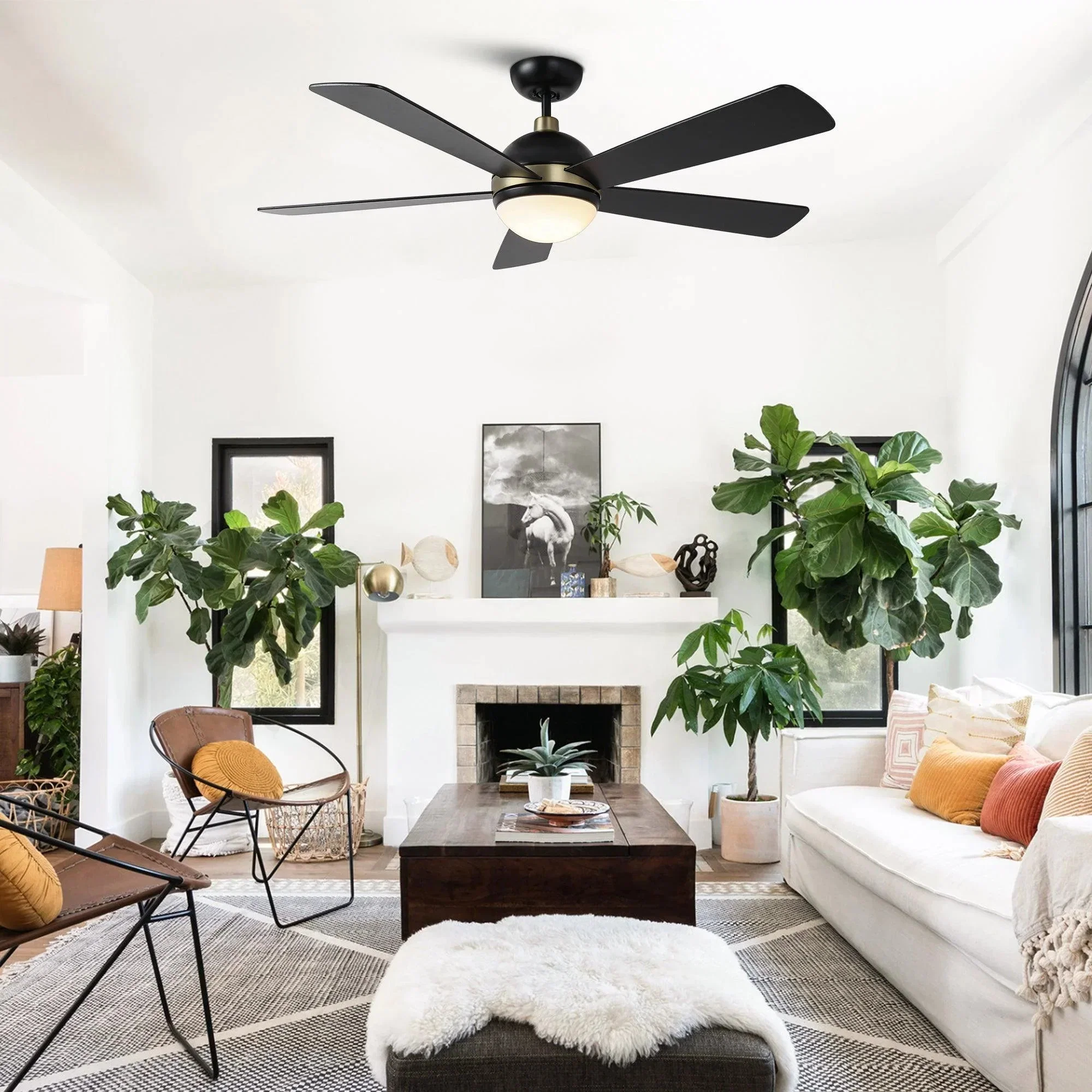 Parrot Uncle 52-Inch Industrial 5 Blades Ceiling Fan with LED Lighting - Image 5