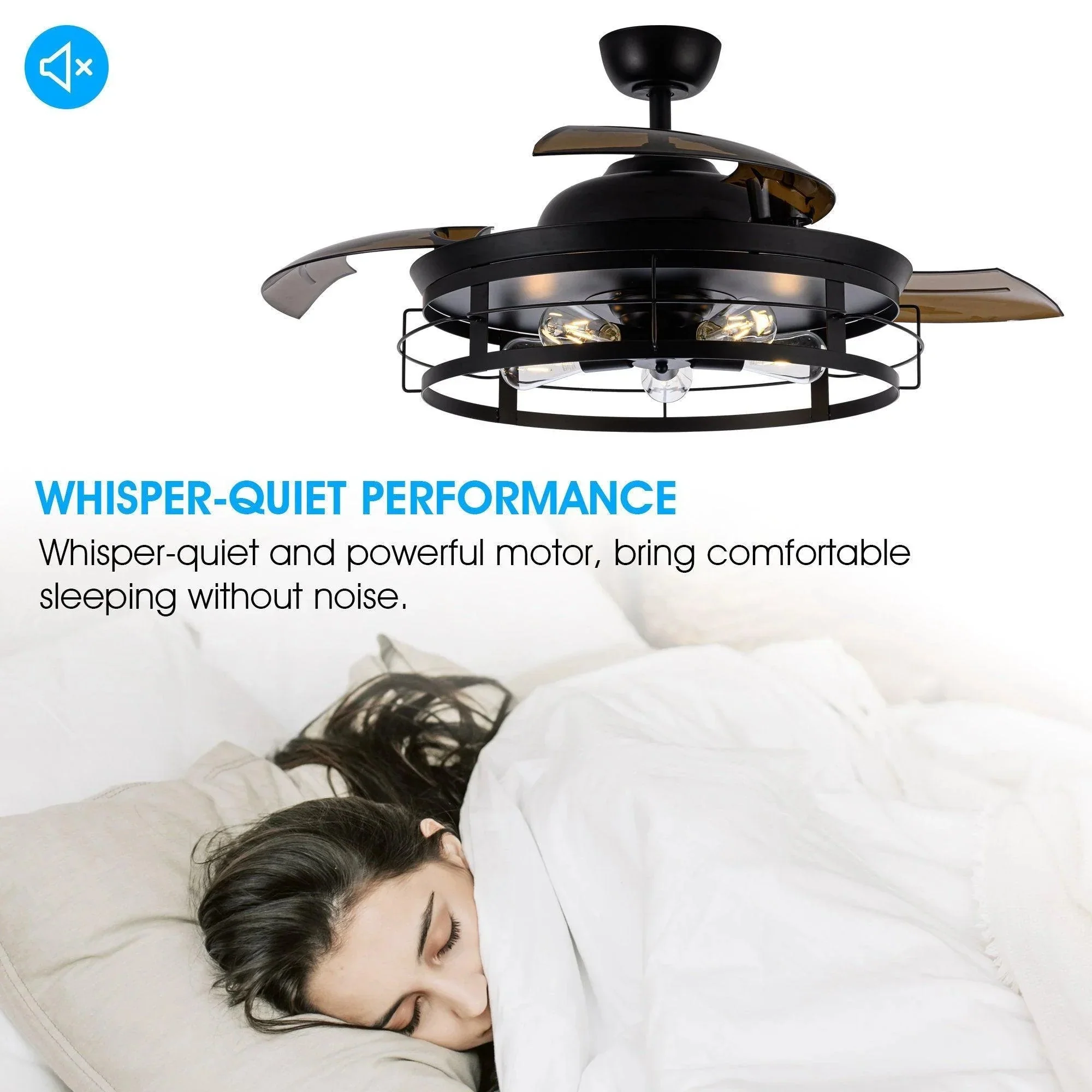 Parrot Uncle 52-Inch Jamshedpur Industrial Downrod Mount Ceiling Fan with Lighting and Remote Control (F4721AQ110V) - Image 10