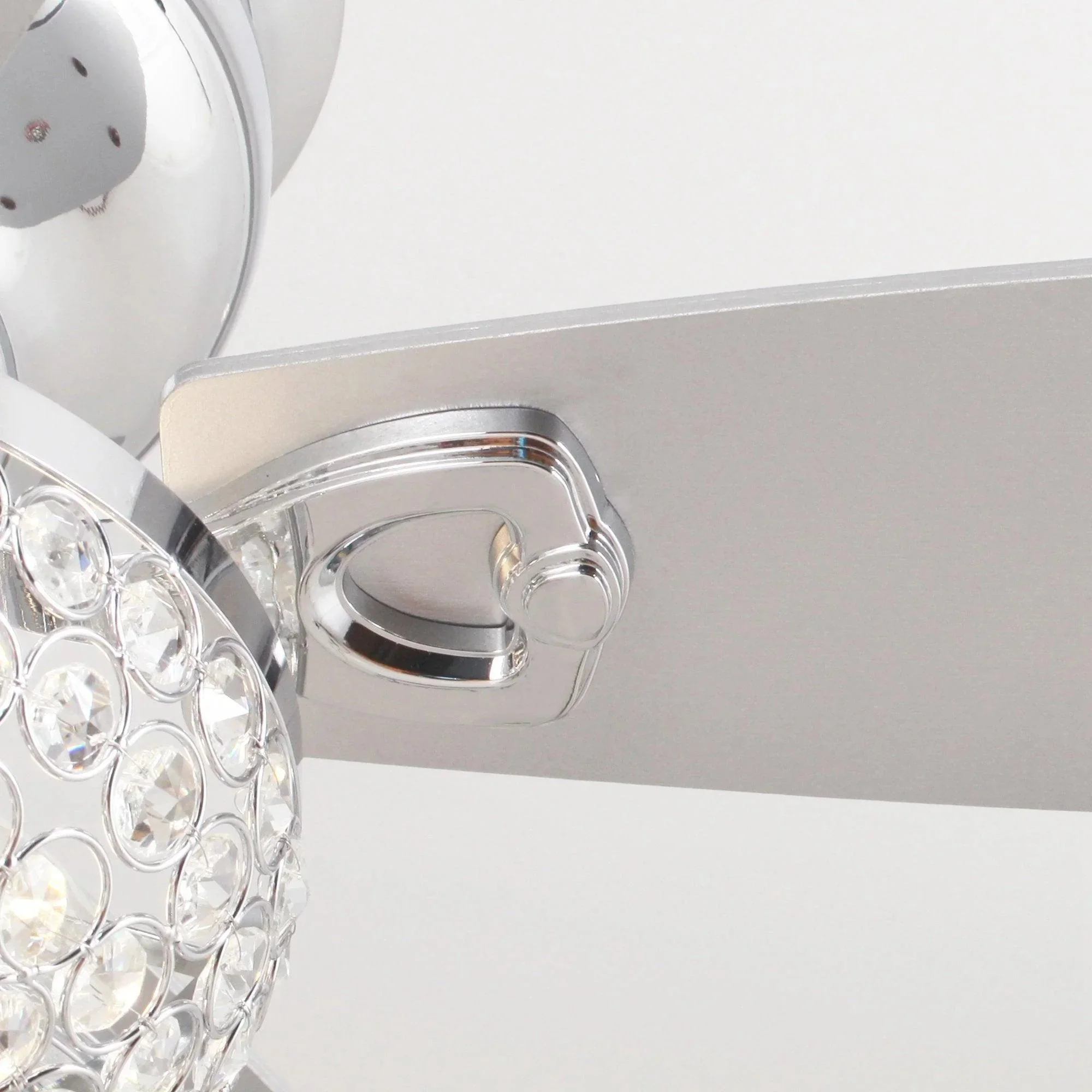 Parrot Uncle 52-Inch Kanpur Modern Chrome Flush Mount Reversible Crystal Ceiling Fan with Lighting and Remote Control (F6349Q110V) - Image 8