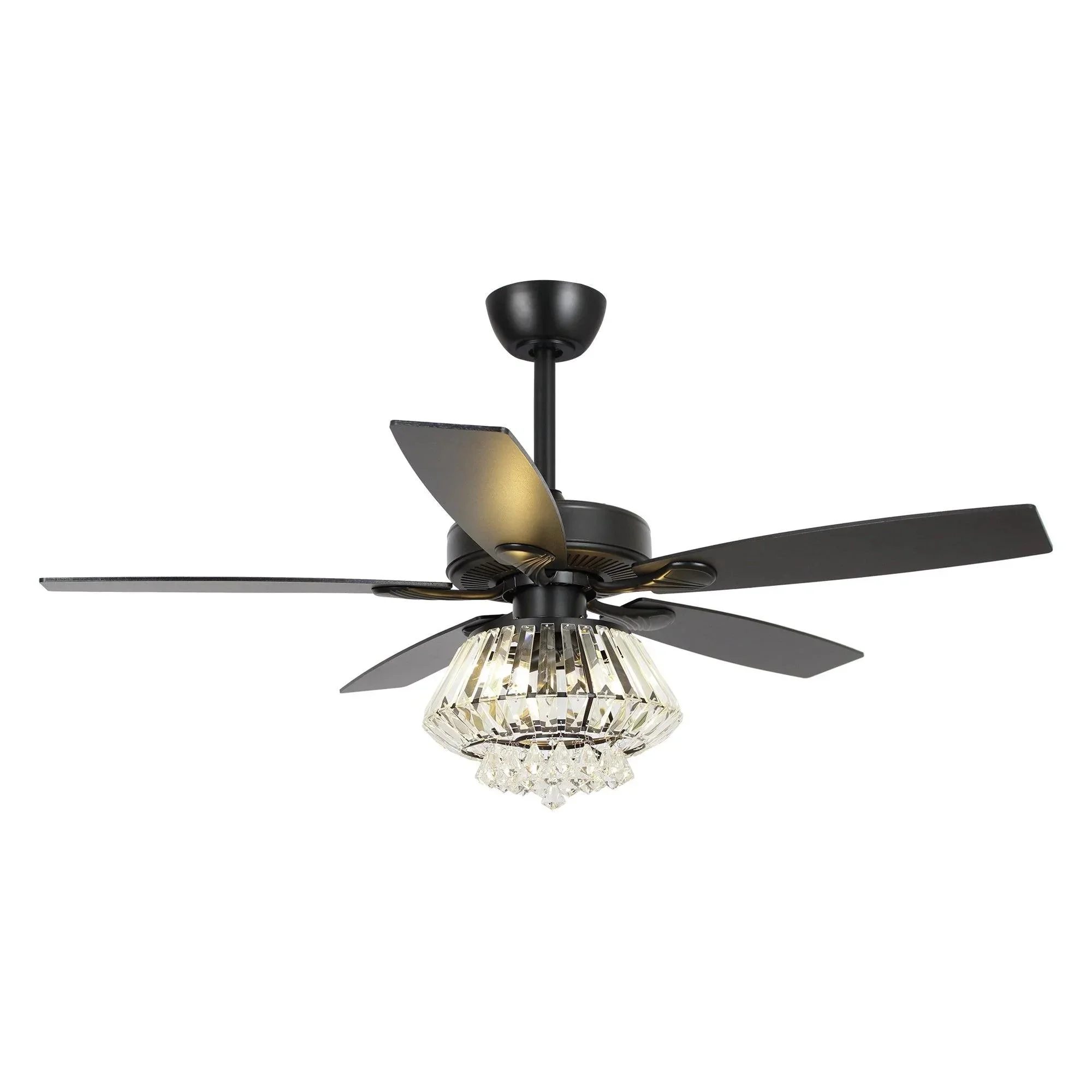 Parrot Uncle 52-Inch Kerala Modern Downrod Mount Reversible Crystal Ceiling Fan with Lighting and Remote Control - Image 10