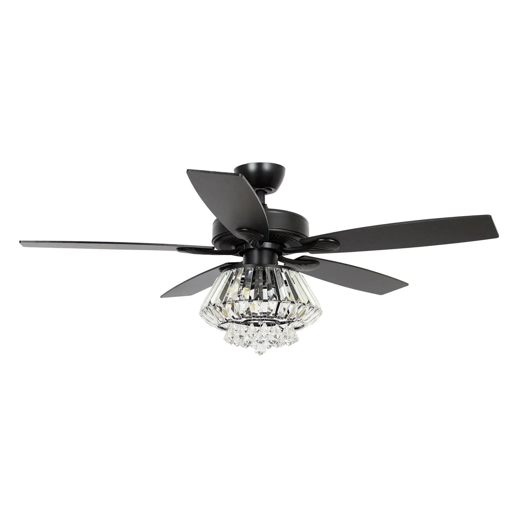 Parrot Uncle 52-Inch Kerala Modern Downrod Mount Reversible Crystal Ceiling Fan with Lighting and Remote Control - Image 11