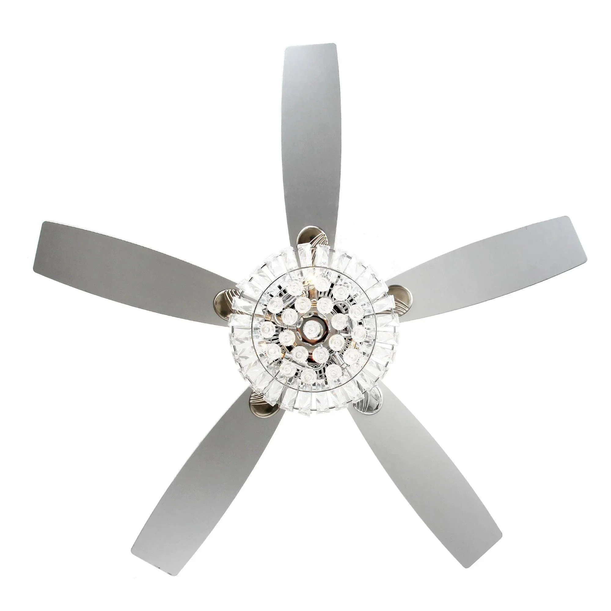 Parrot Uncle 52-Inch Kerala Modern Downrod Mount Reversible Crystal Ceiling Fan with Lighting and Remote Control - Image 8