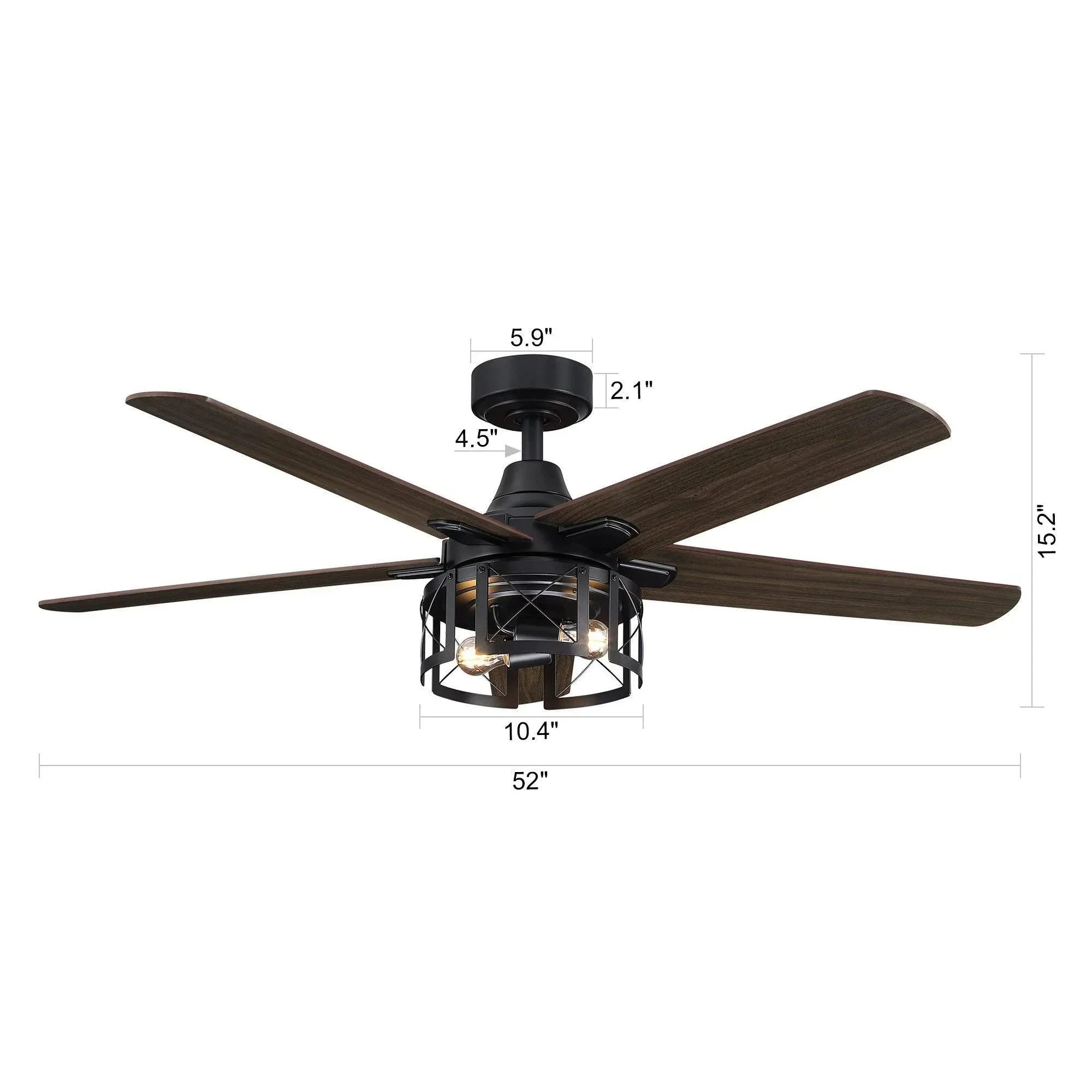 Parrot Uncle 52-Inch Kolkata Industrial Downrod Mount Reversible Ceiling Fan with Lighting and Remote Control (F6320110V) - Image 14