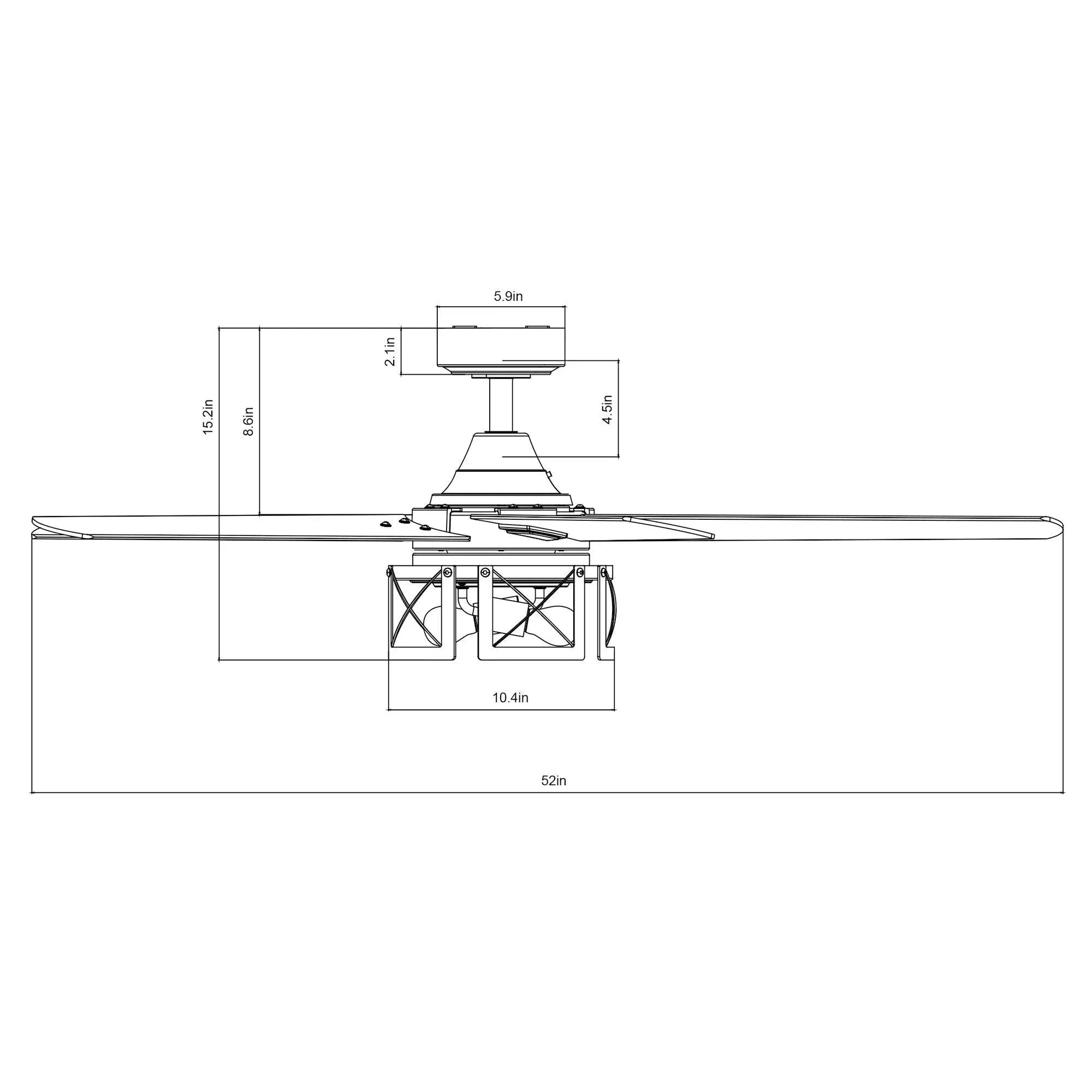 Parrot Uncle 52-Inch Kolkata Industrial Downrod Mount Reversible Ceiling Fan with Lighting and Remote Control (F6320110V) - Image 15